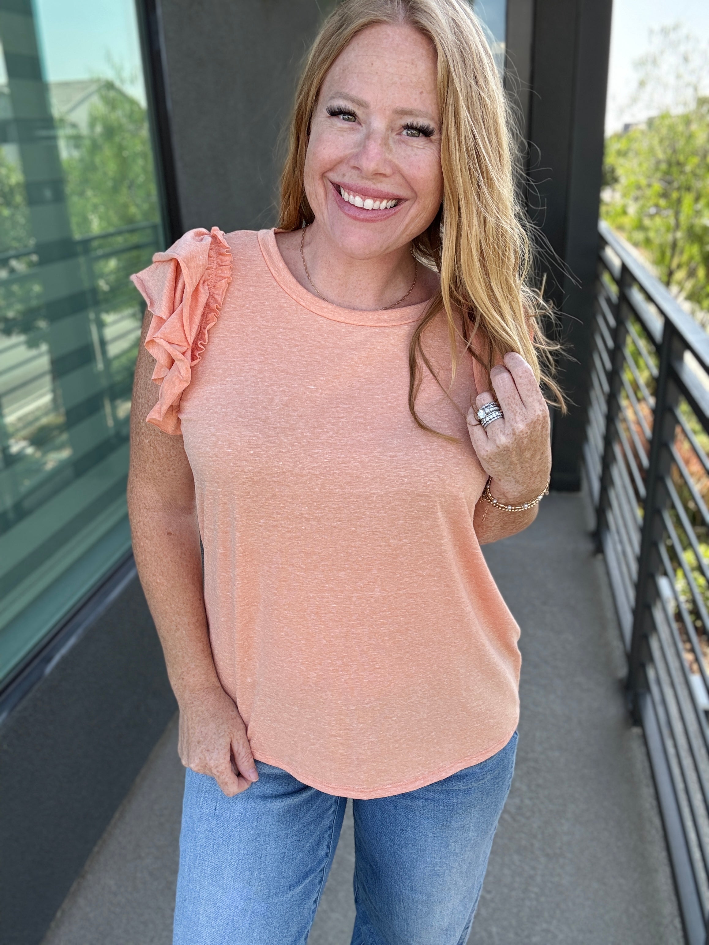 Sunkissed Double Ruffled Sleeveless Top by Sew in Love