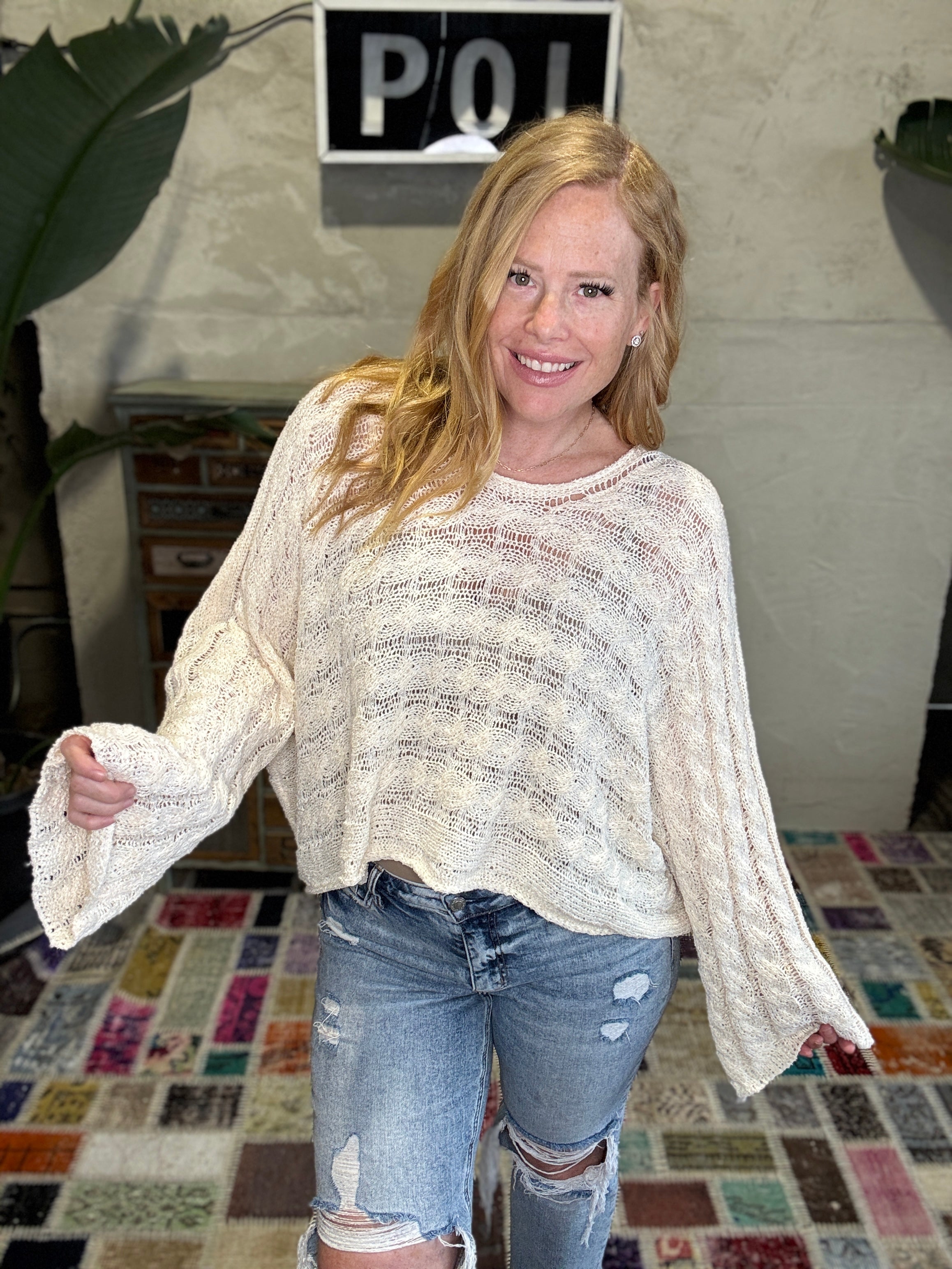 Natural Open Woven Sweater - POL LA Live