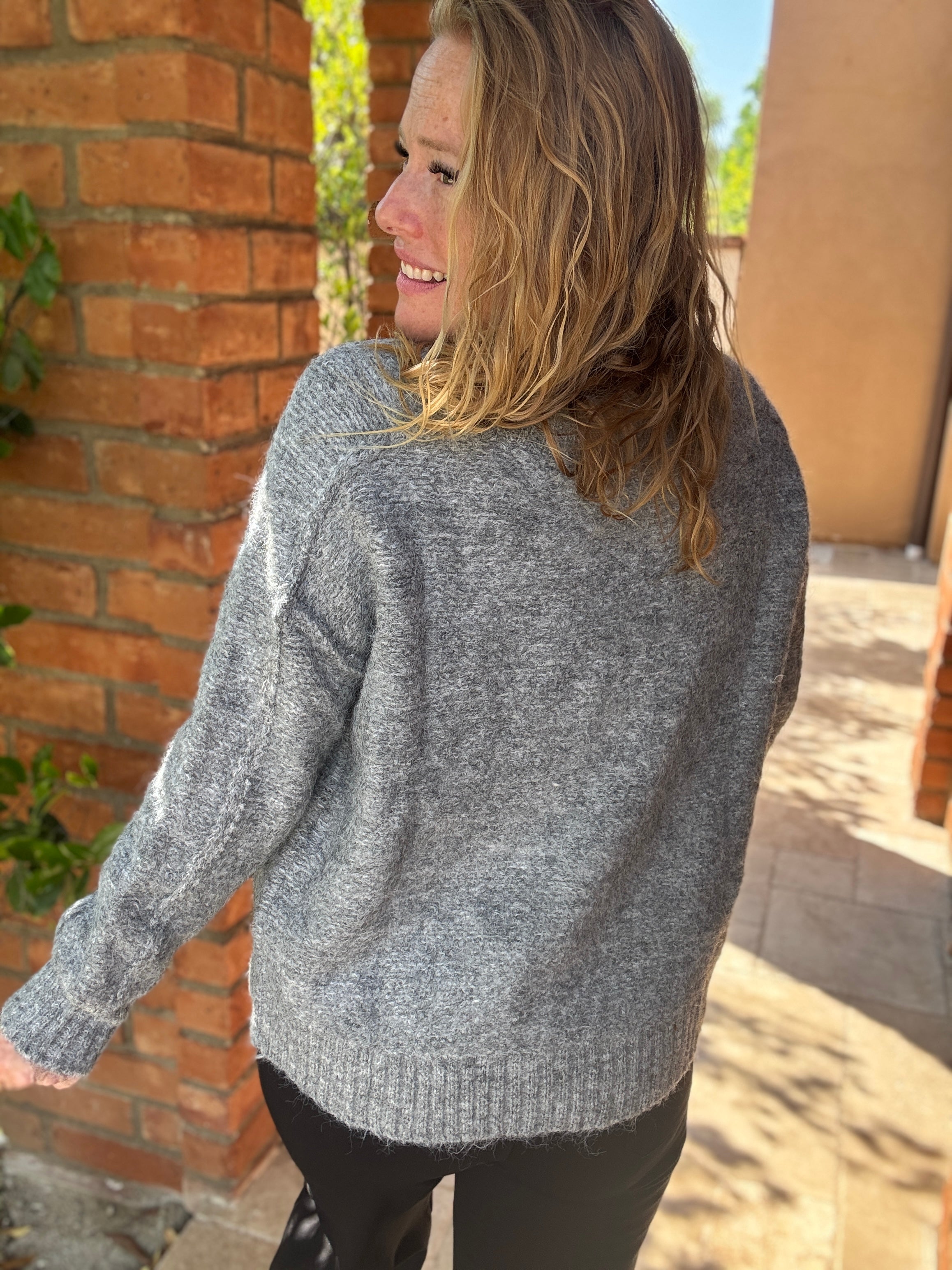 Ribbed Knit V-neck by White Birch