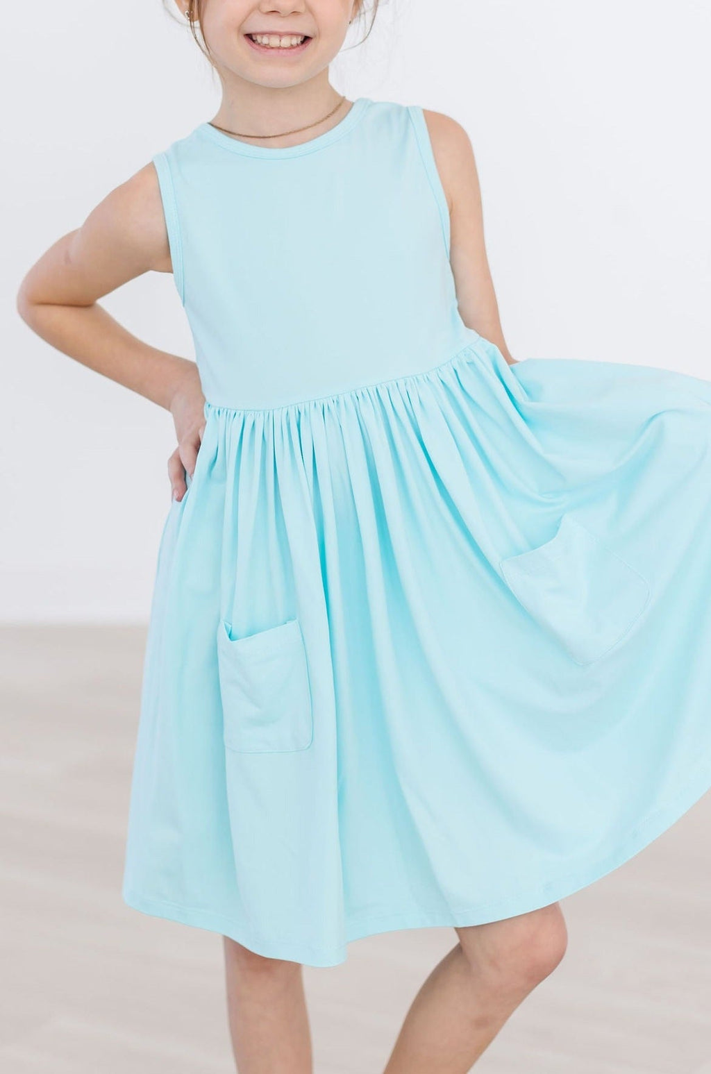 Aqua Tank Pocket Twirl Dress