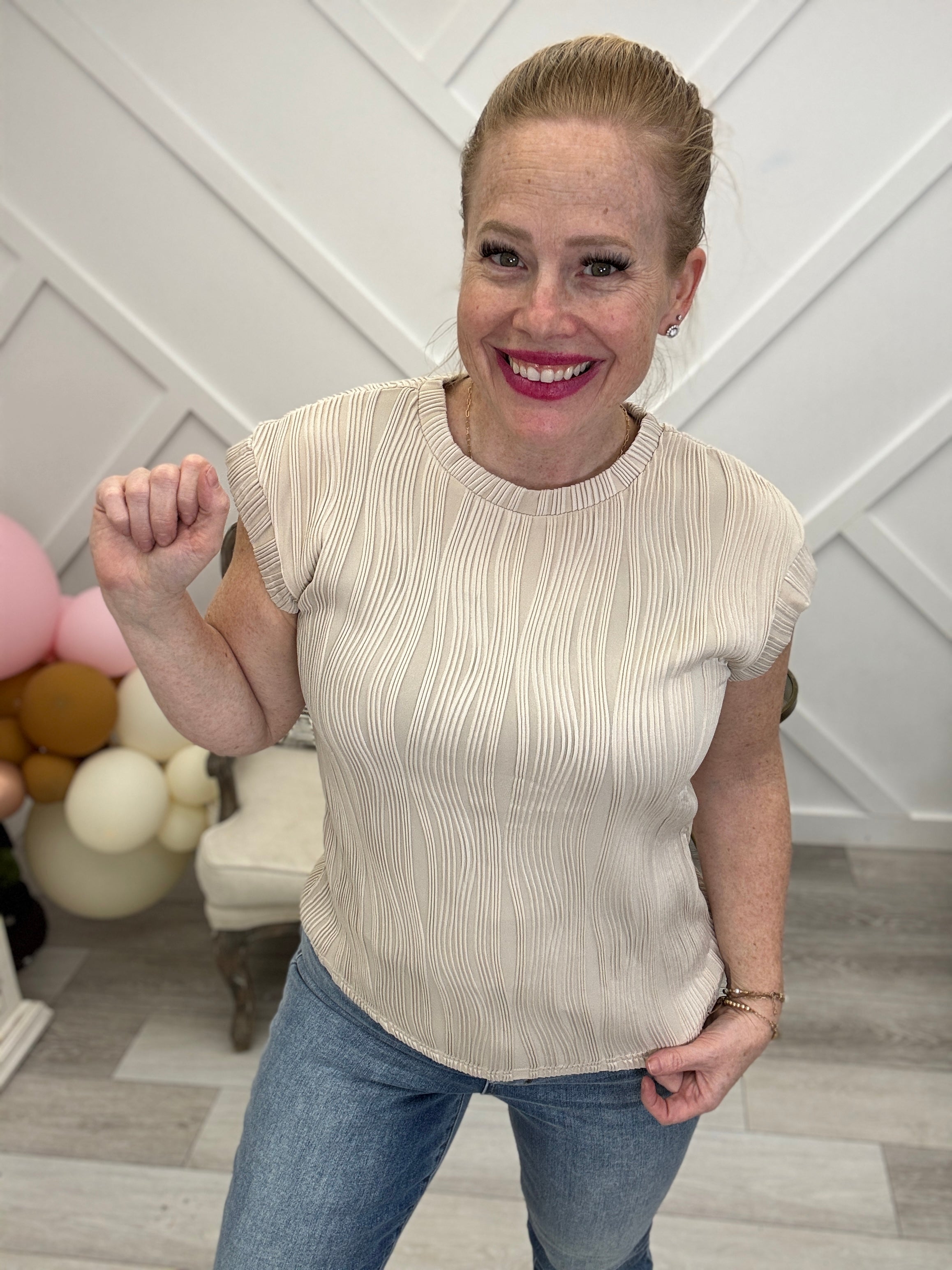 Flow With Me Embossed Top