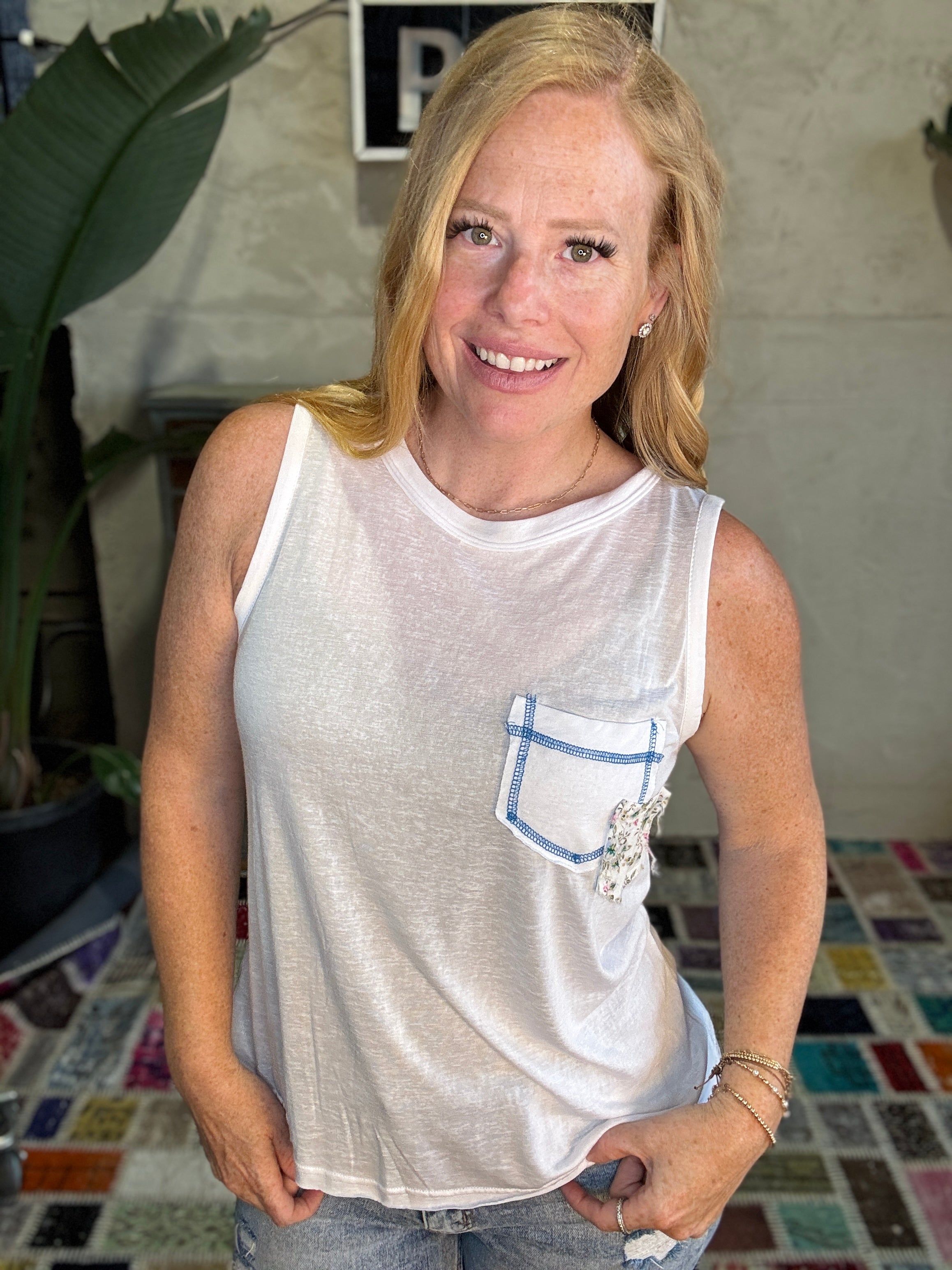 Pocket Accent Tank in 3 Colors - POL LA Live