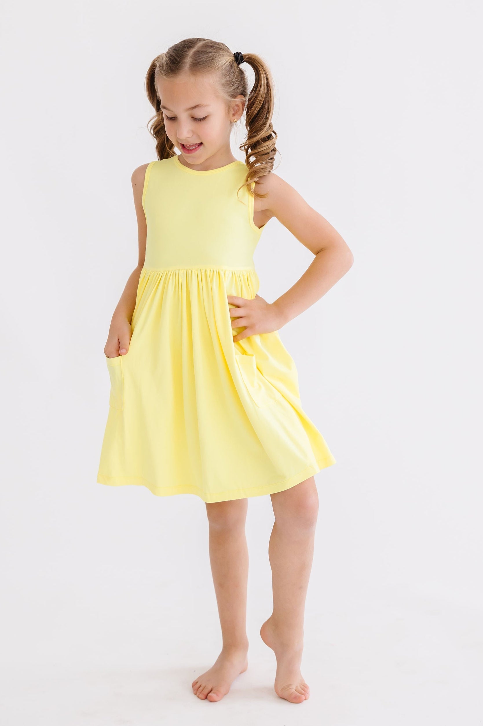 Yellow Tank Pocket Twirl Dress