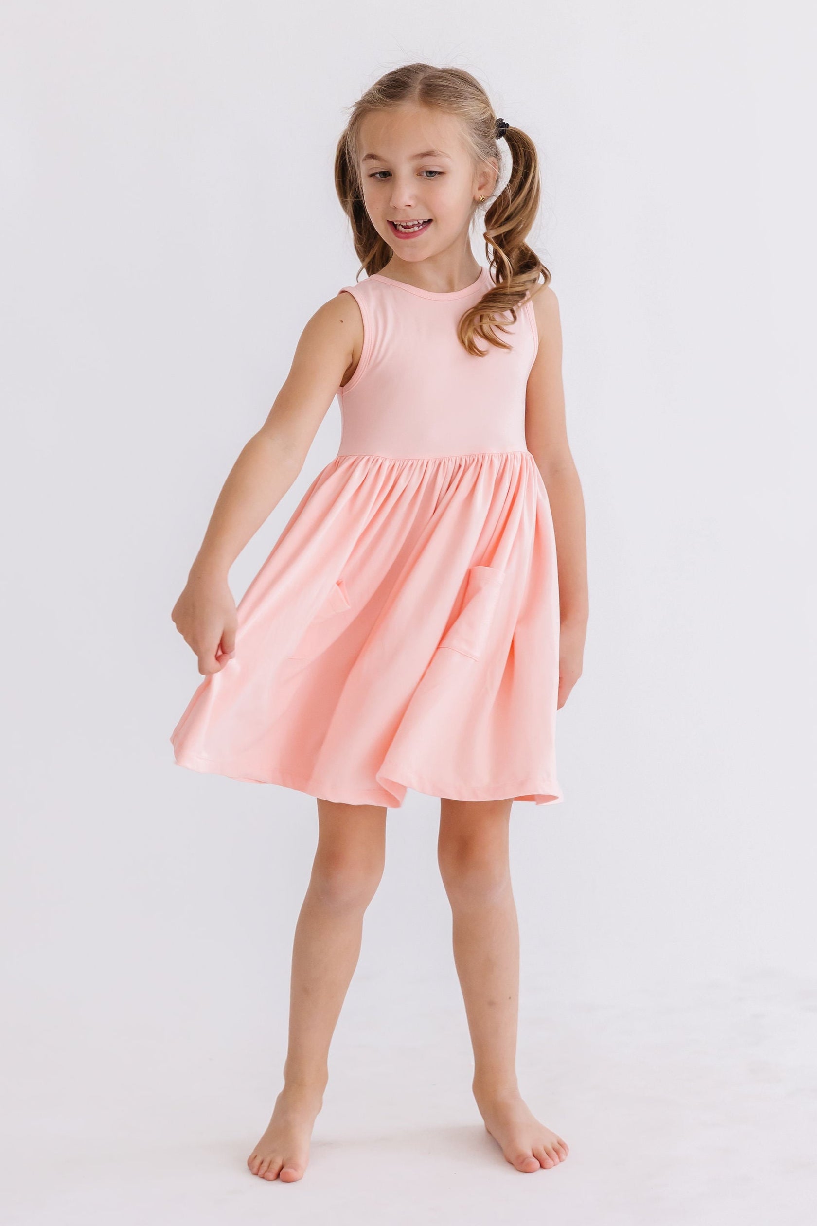 Peach Tank Pocket Twirl Dress