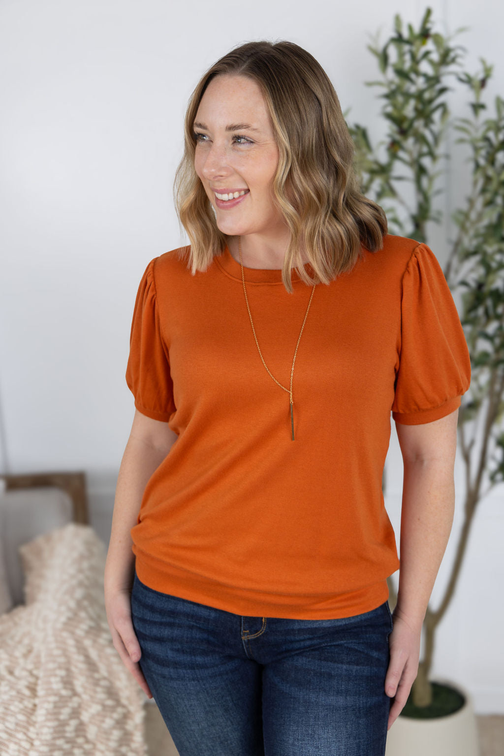 IN STOCK Katie Cozy Top - Pumpkin