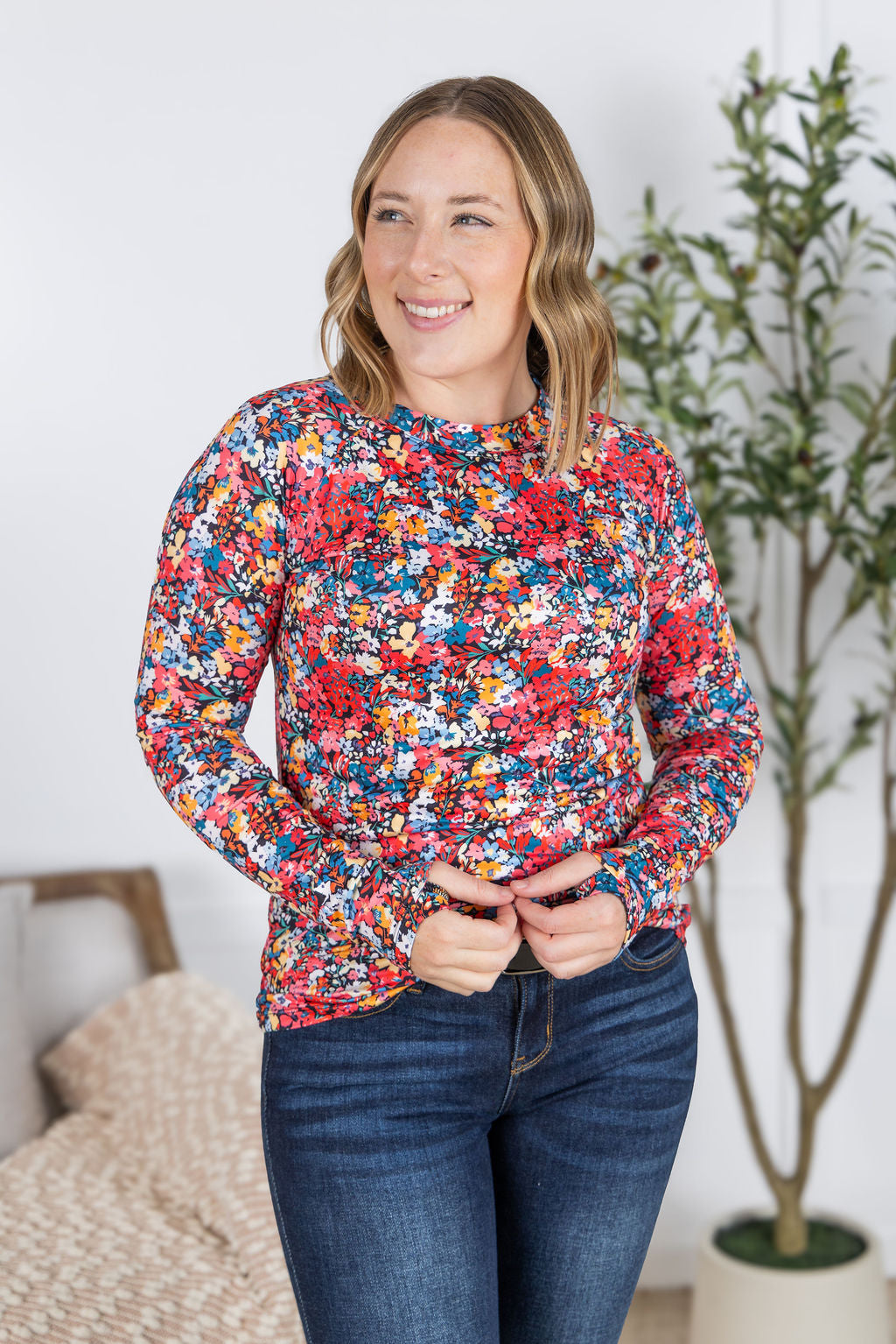 IN STOCK Blair Long Sleeve Top - Bright Floral