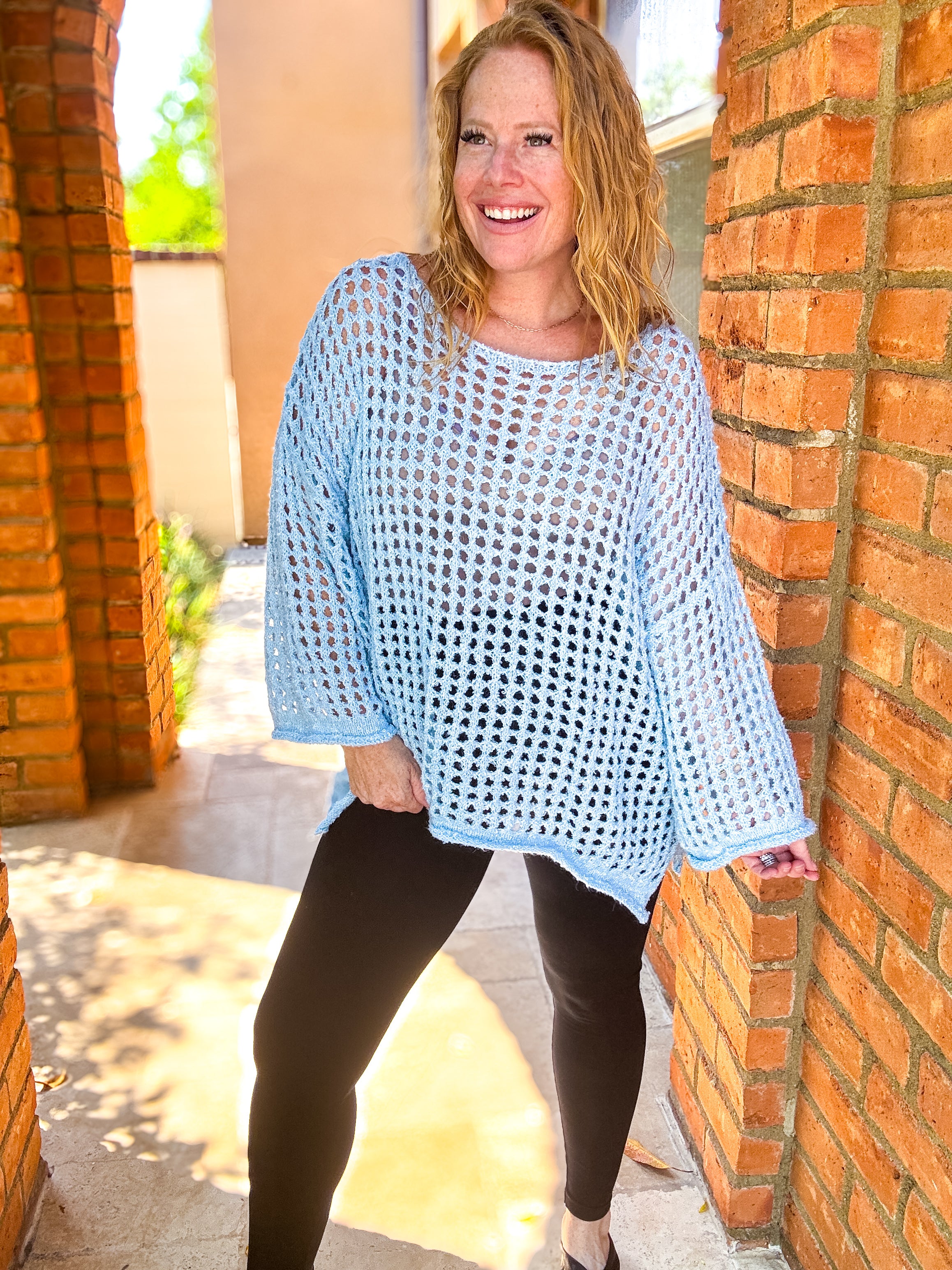 Troublemaker Open Knit Top by White Birch