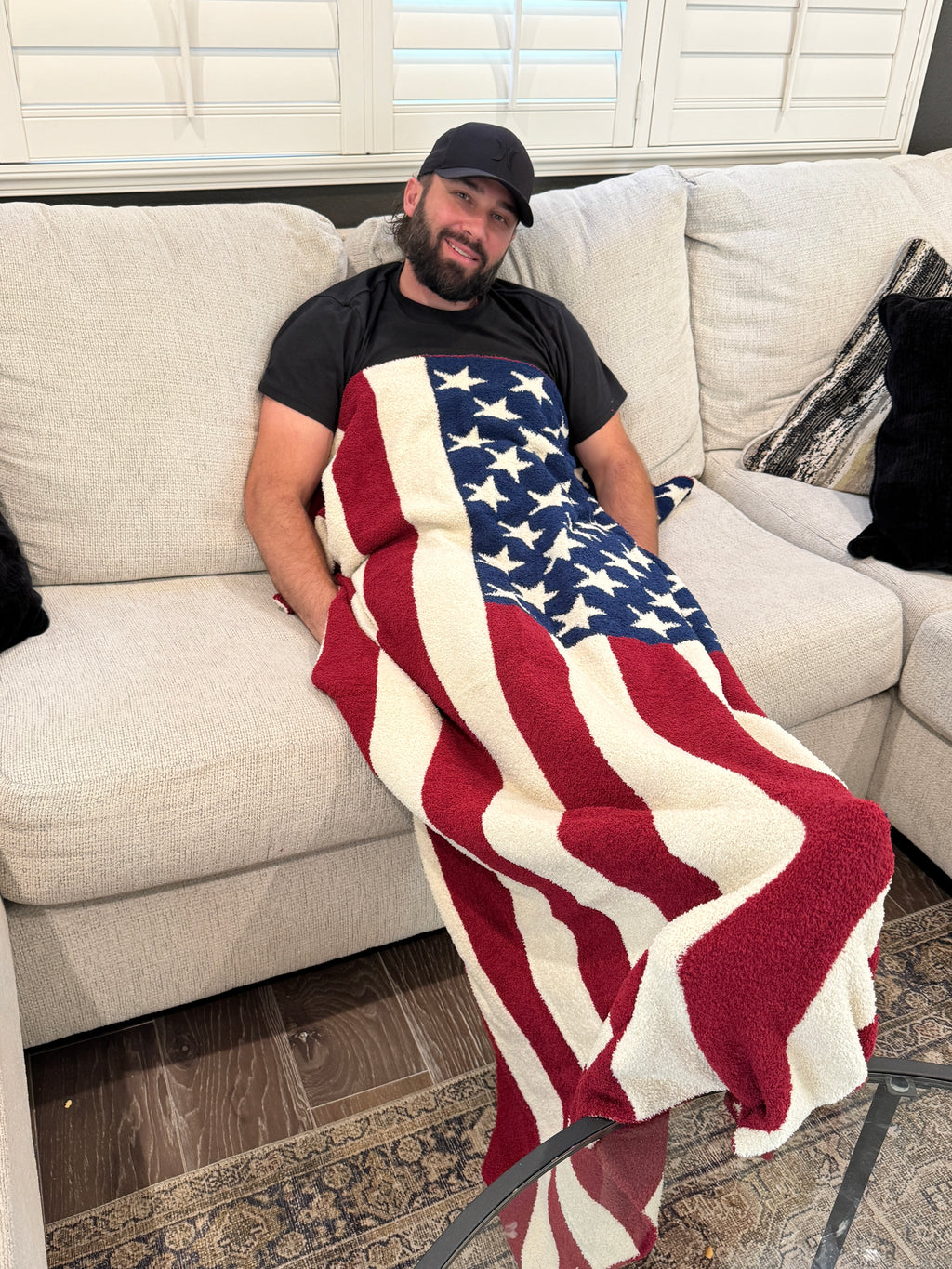 American Flag Comfy Luxe Blanket