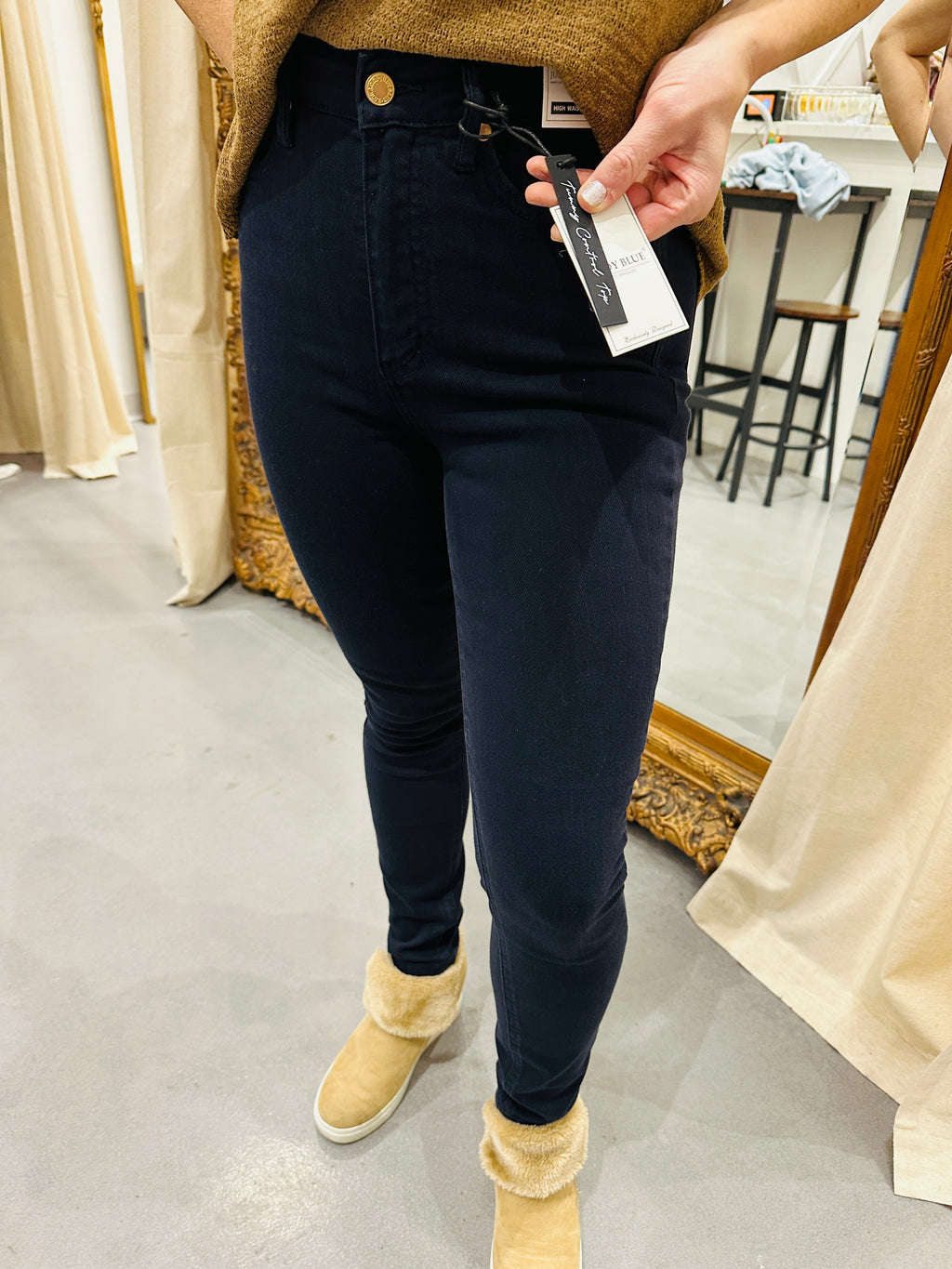 Navy Tummy Control Skinny Jeans