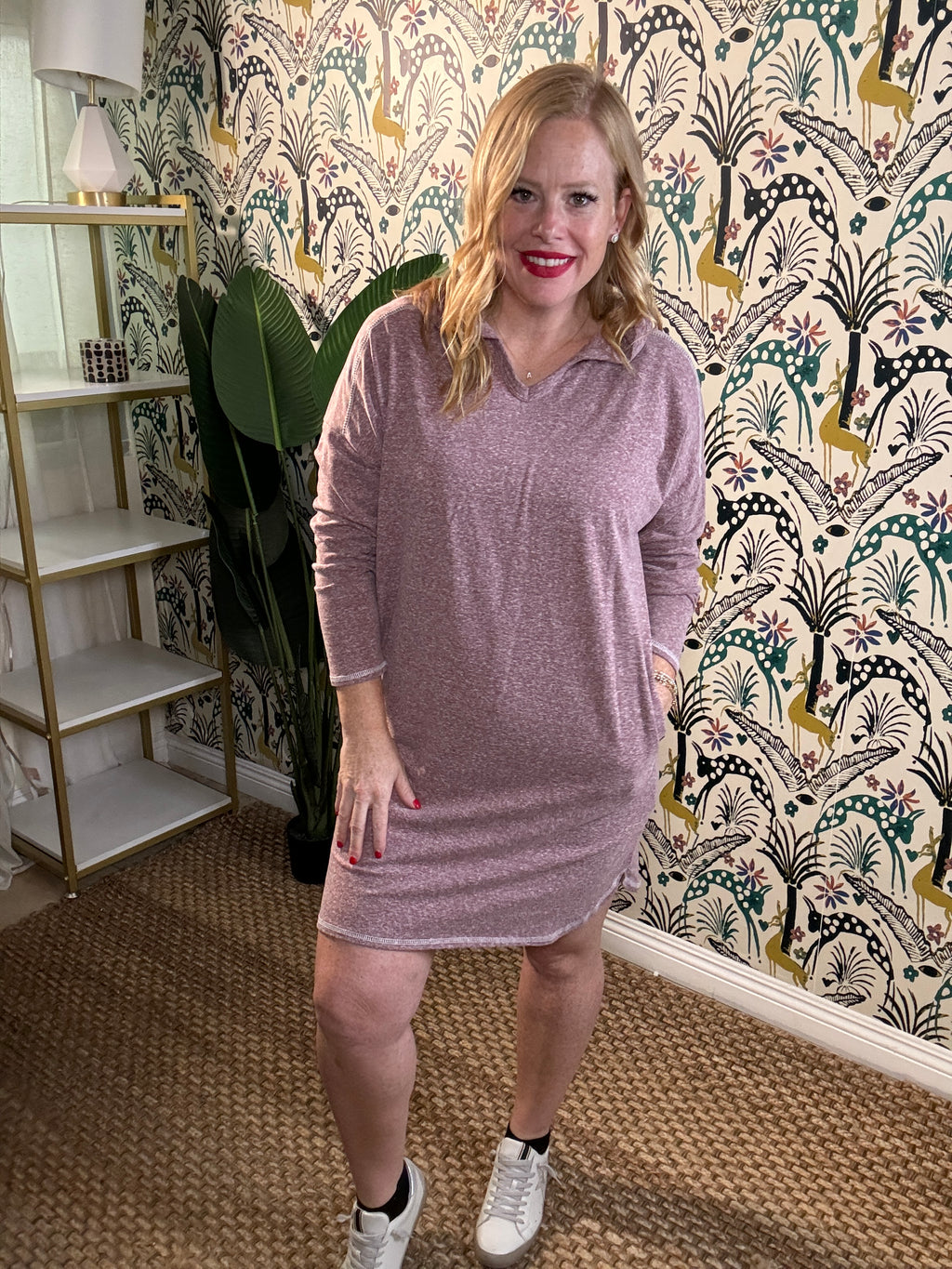 Culture Code Full Size Hooded Long Sleeve Sweater Dress