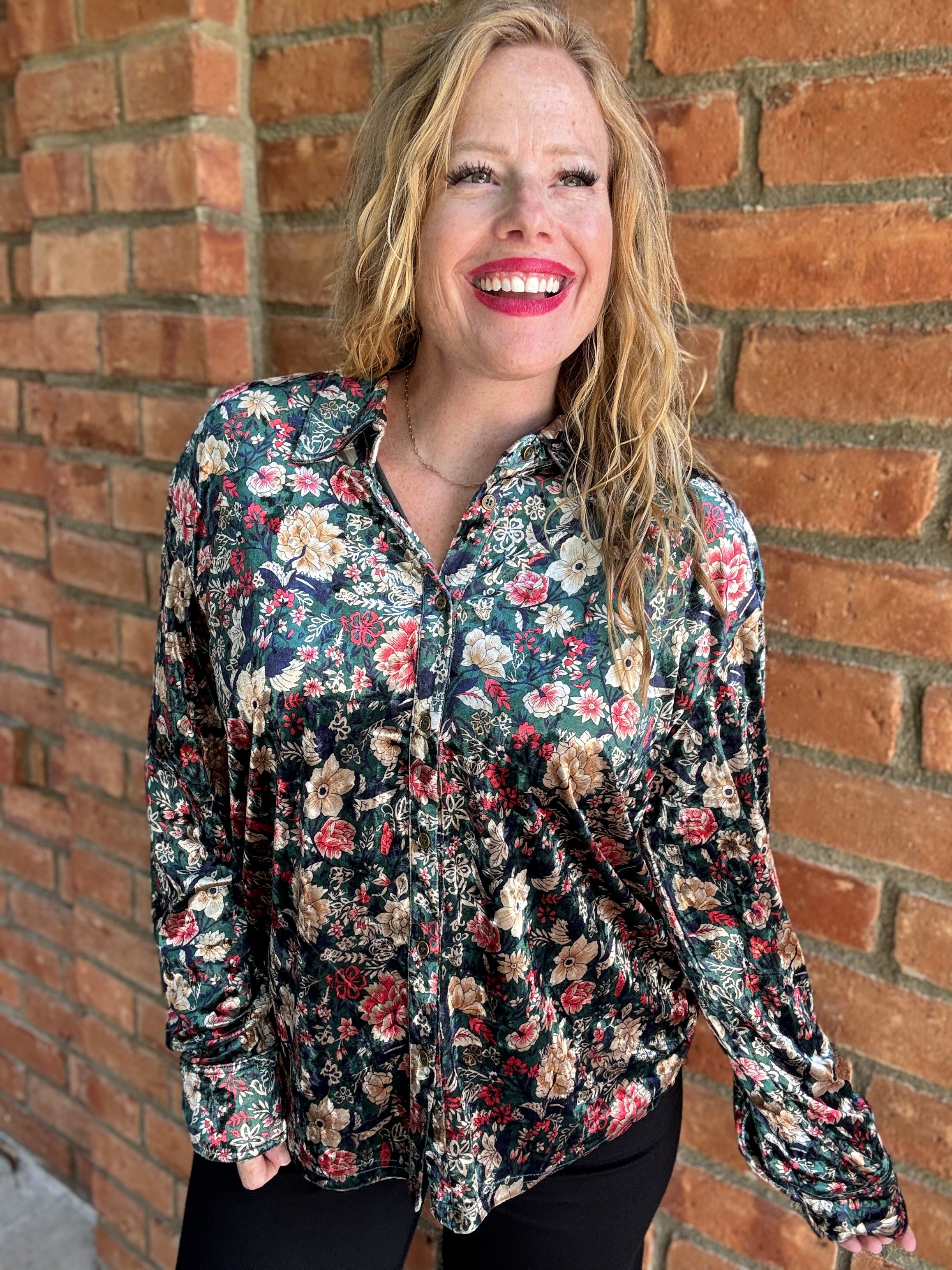 Button-Down Floral Top by Sew In Love