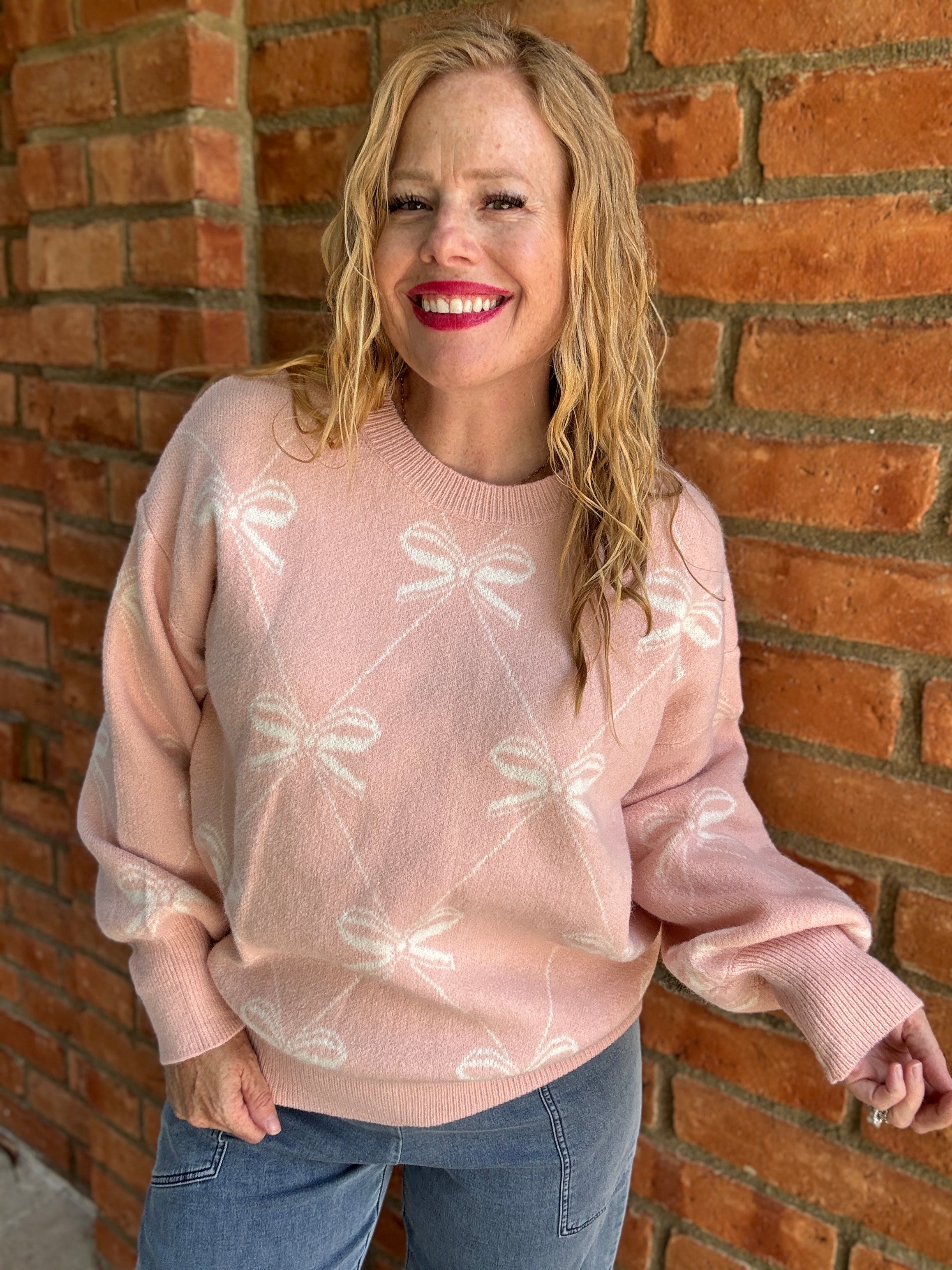 Crewneck Bows Sweater by Sew In Love