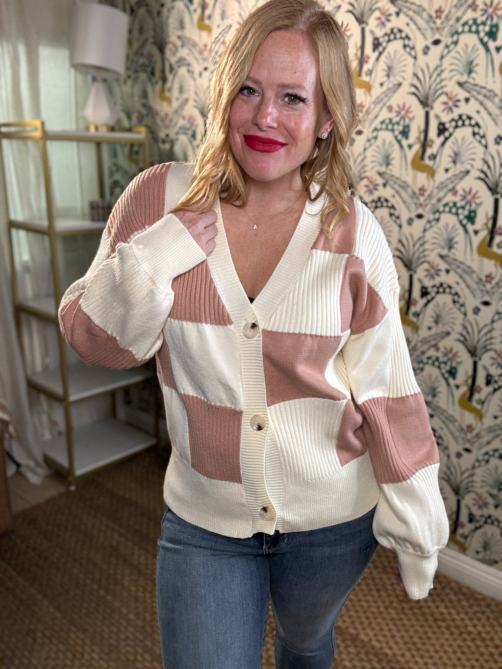 We Should Go Checkered Dropped Shoulder Cardigan in 2 Colors