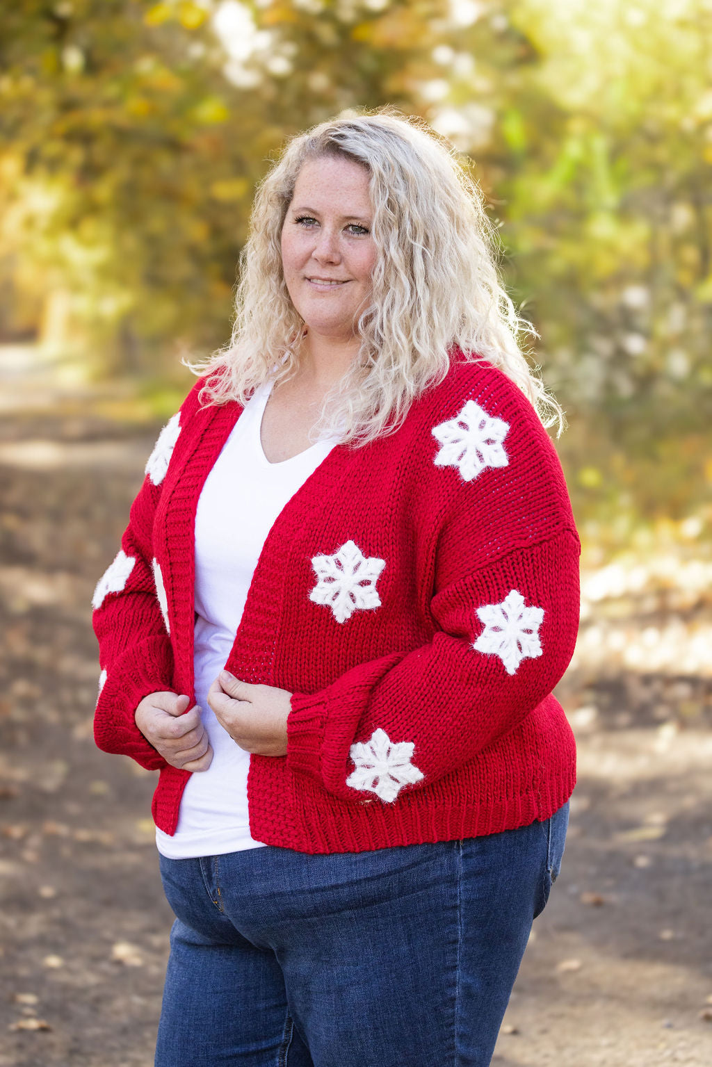 IN STOCK Snowflake Cardigan - Red FINAL SALE