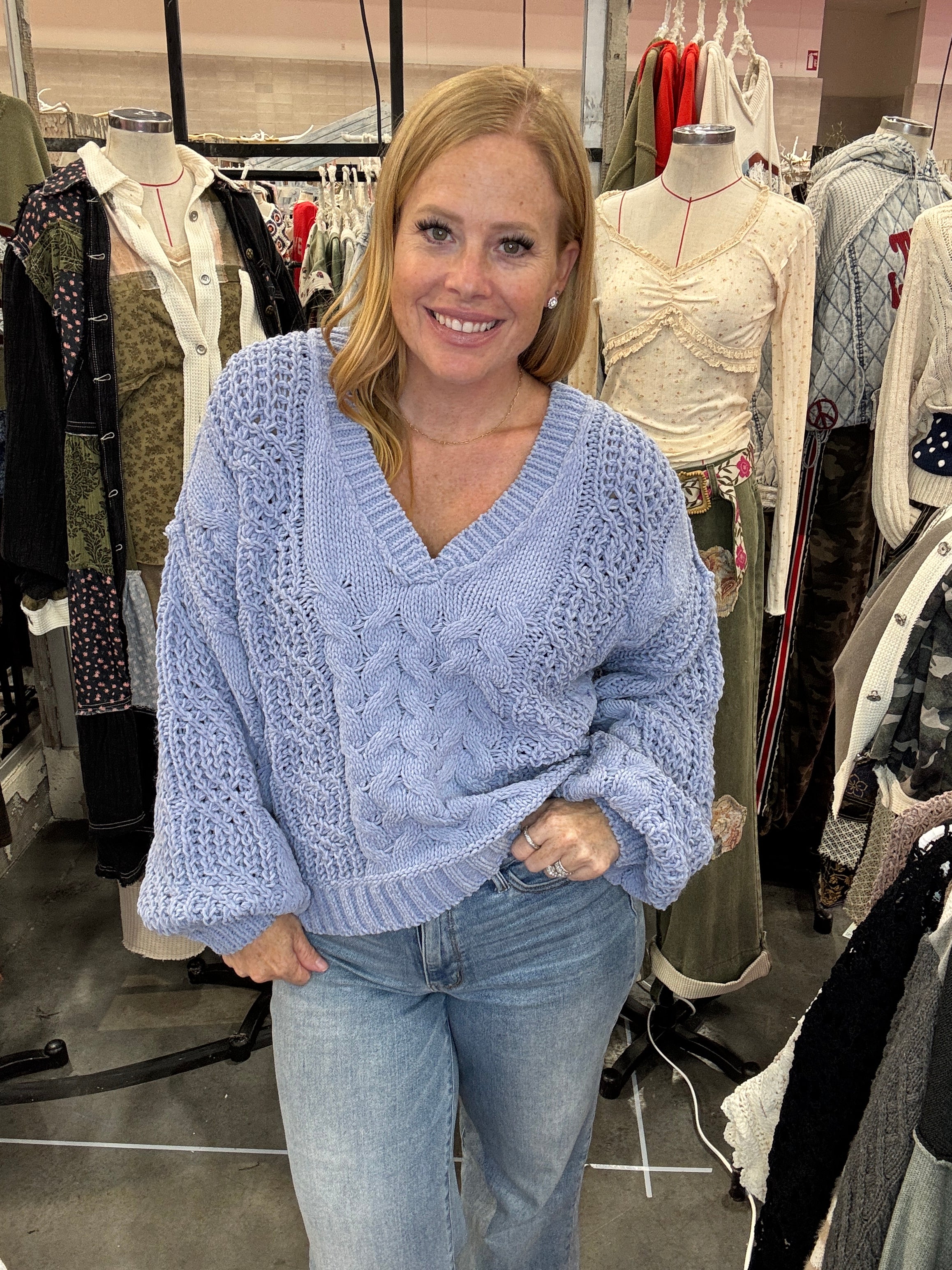 Evening Blue Chunky Sweater