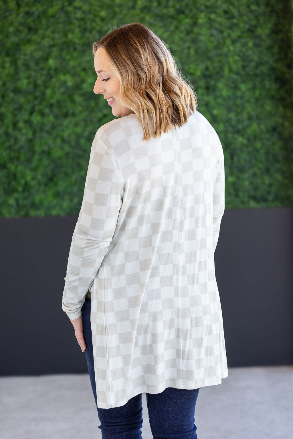 IN STOCK Classic Cardigan - Neutral Checkers FINAL SALE