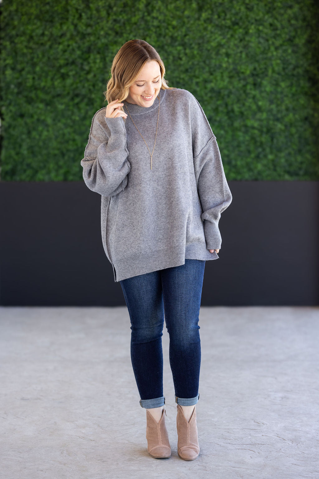 IN STOCK Aurora Cozy Sweater - Grey