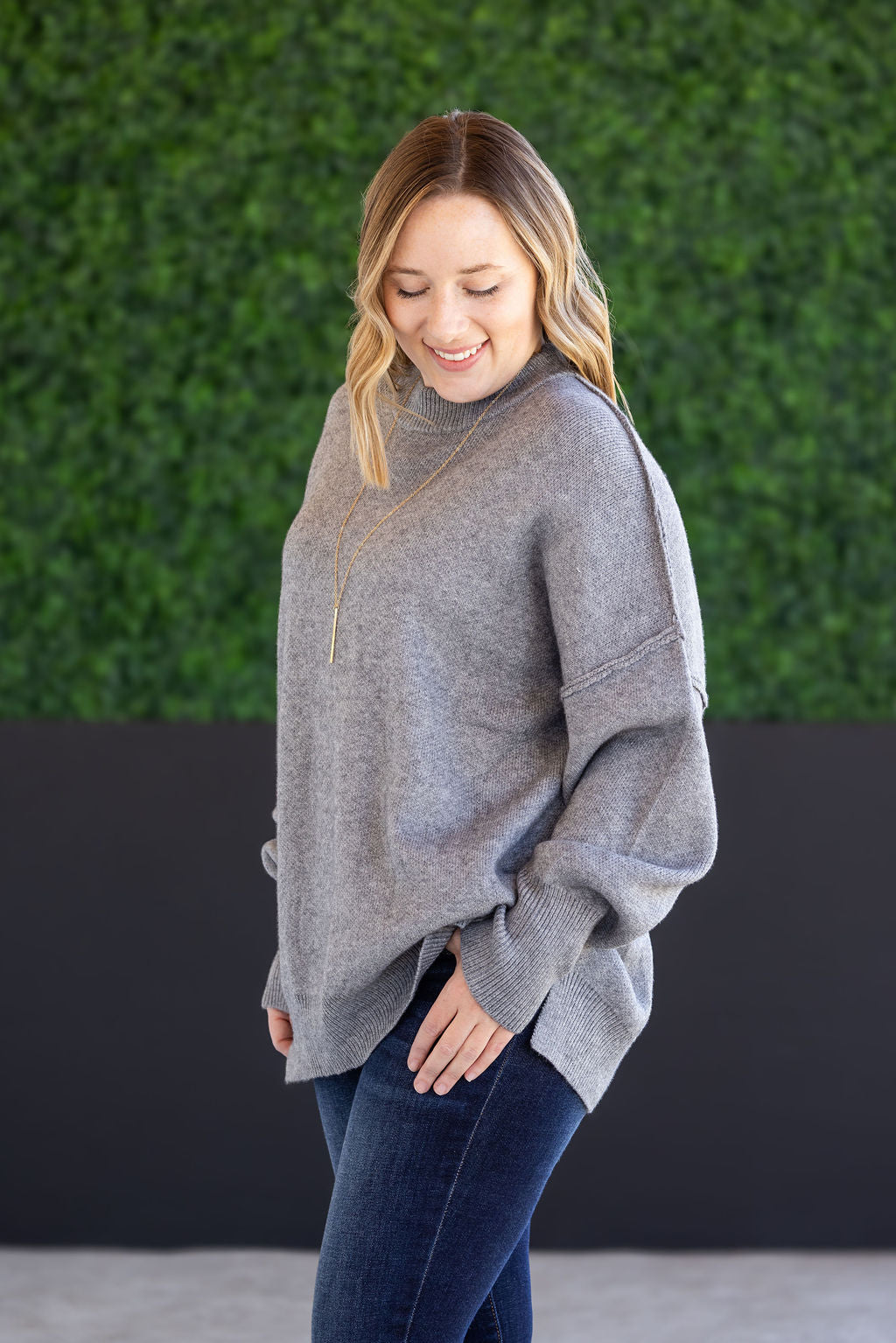 IN STOCK Aurora Cozy Sweater - Grey