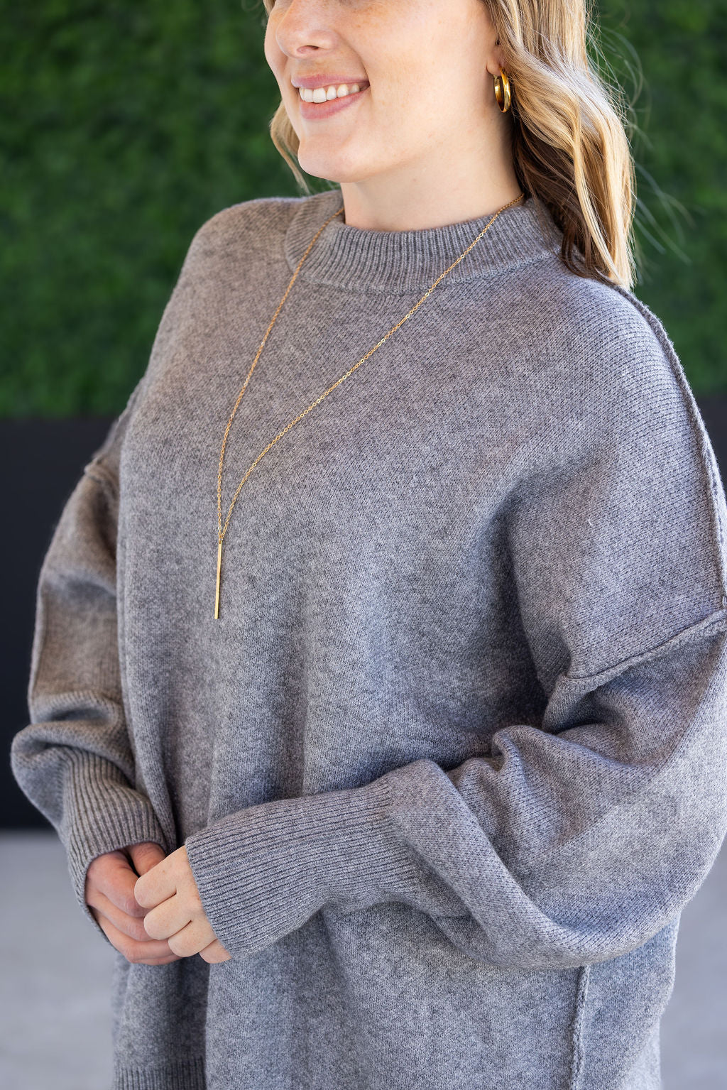 IN STOCK Aurora Cozy Sweater - Grey