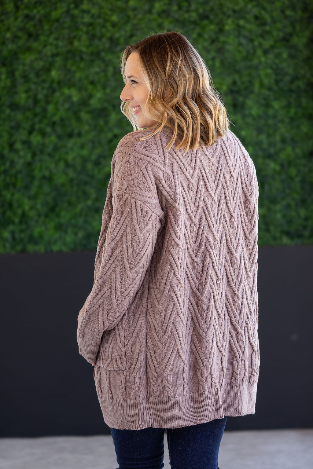 IN STOCK Brooks Button Sweater Cardigan - Light Mocha