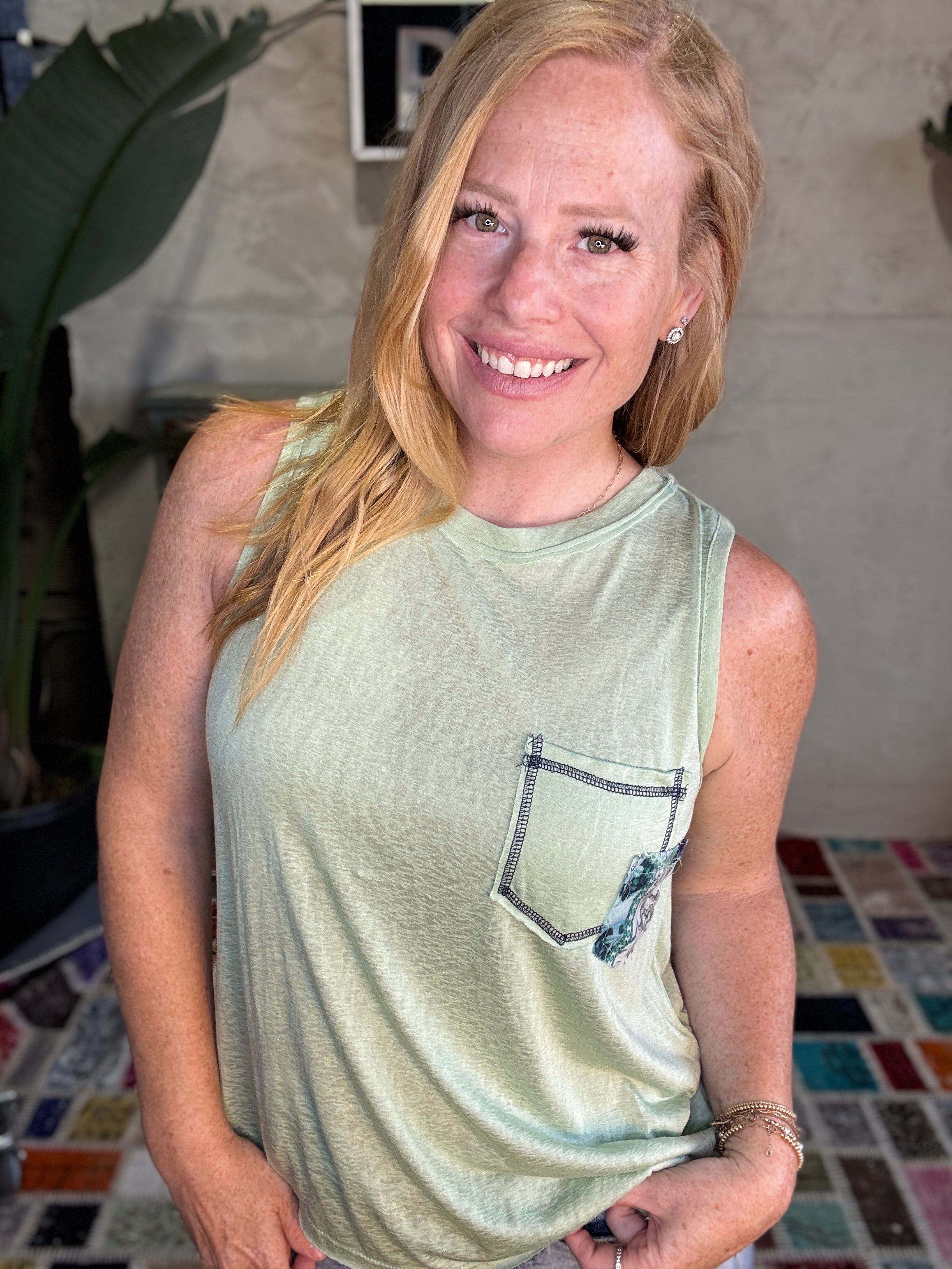 Pocket Accent Tank in 3 Colors - POL LA Live