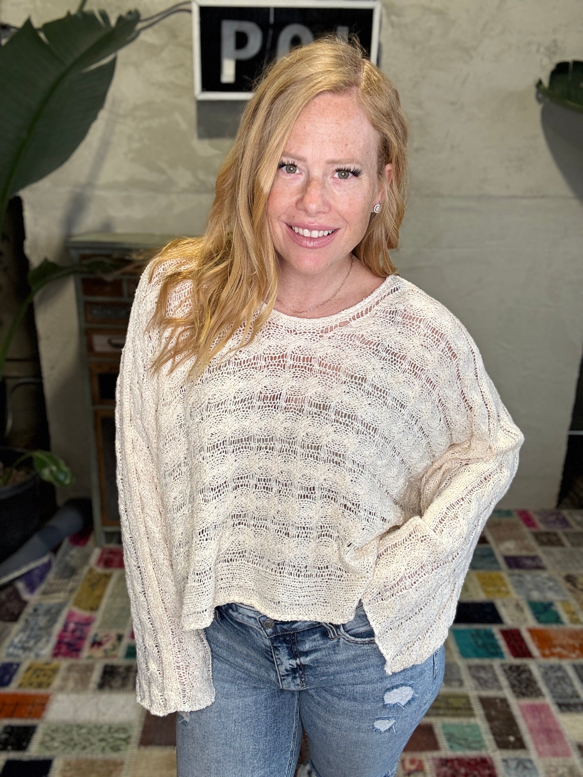 Natural Open Woven Sweater - POL LA Live