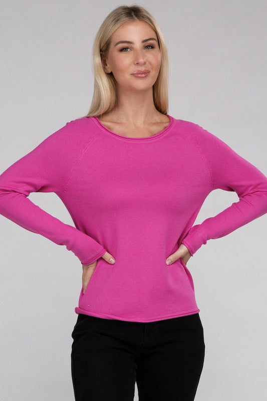 Viscose Round Neck Basic Sweater