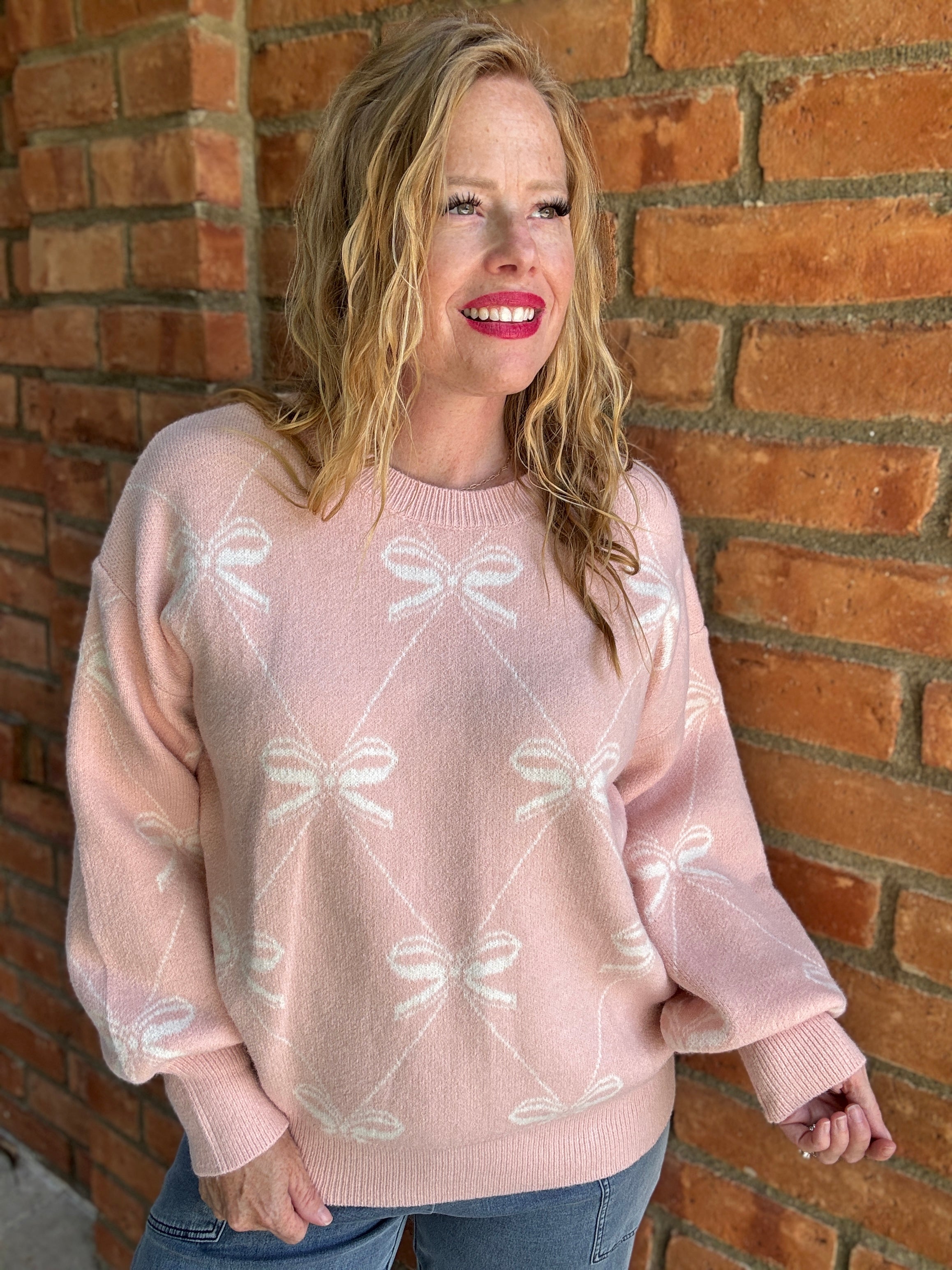 Crewneck Bows Sweater by Sew In Love