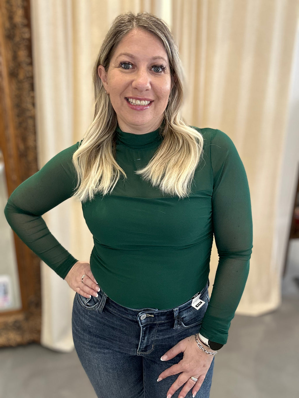 Calm & Collected Mock Neck Long Sleeve Top