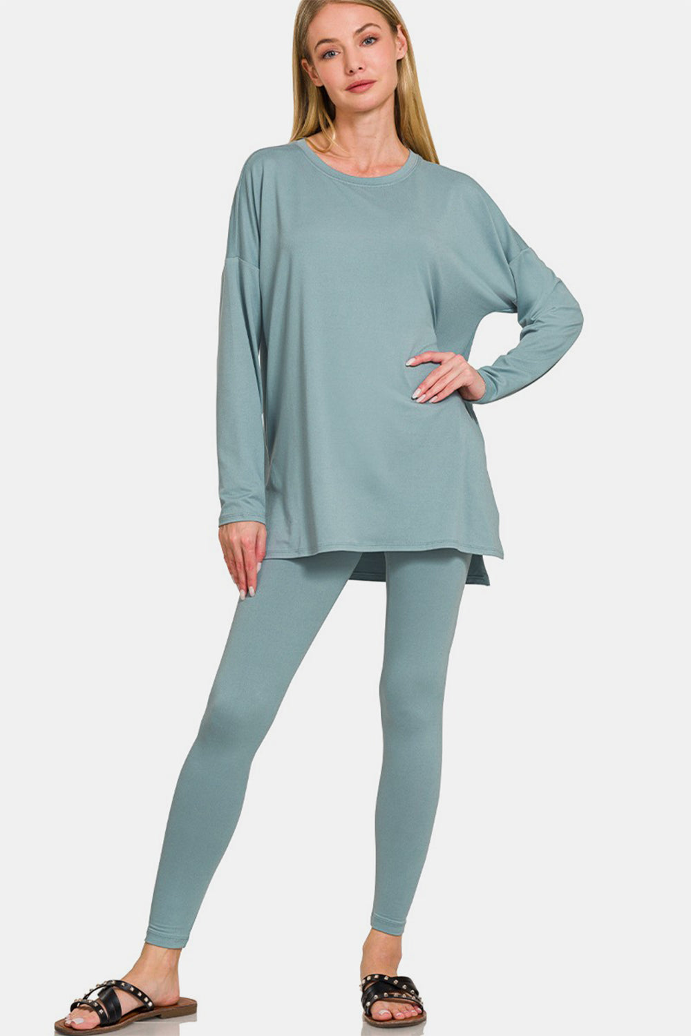 Girl on the Go Brushed Microfiber Top and Leggings Lounge Set