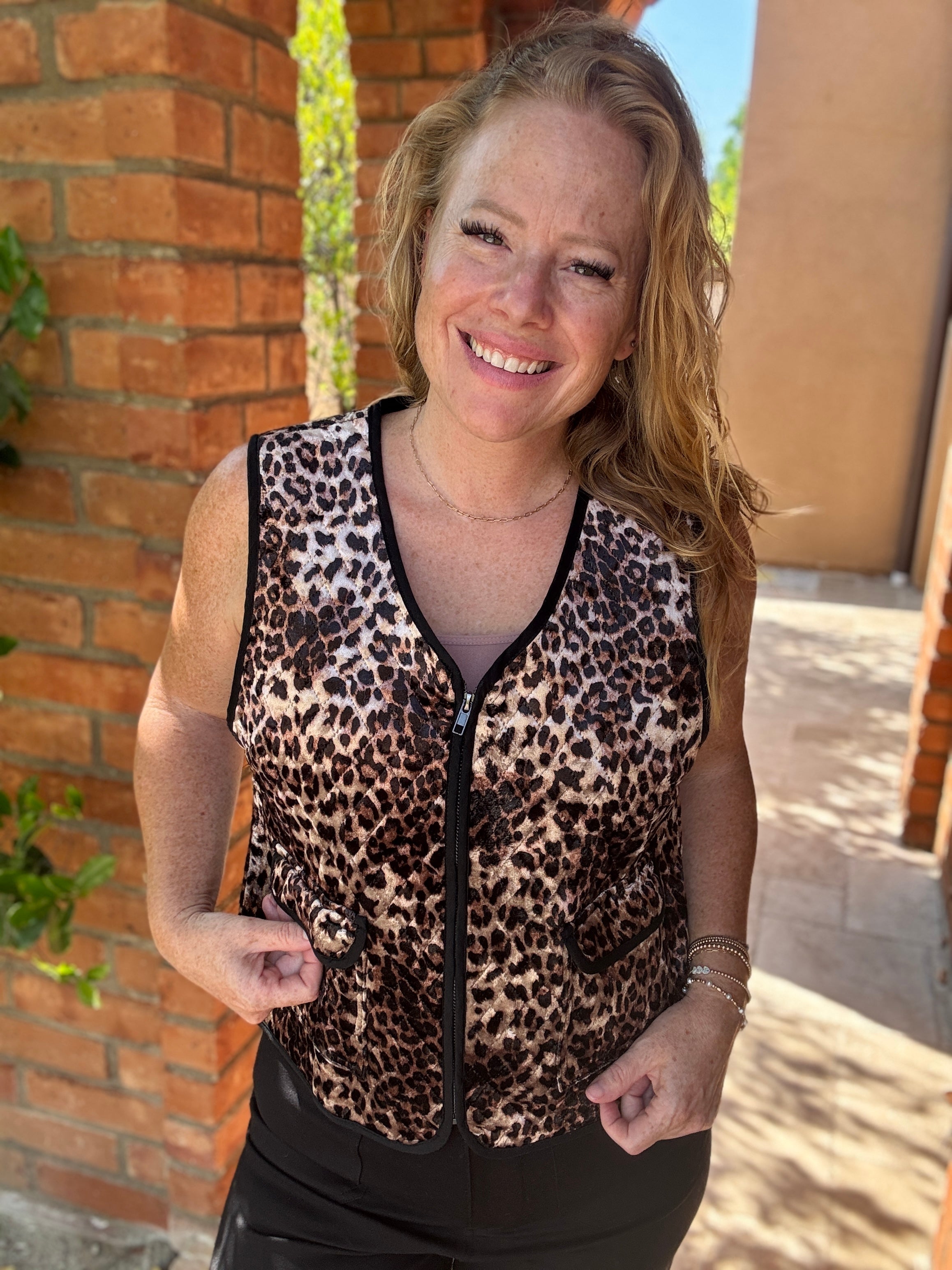 Leopard Velvet Vest by Sew In Love