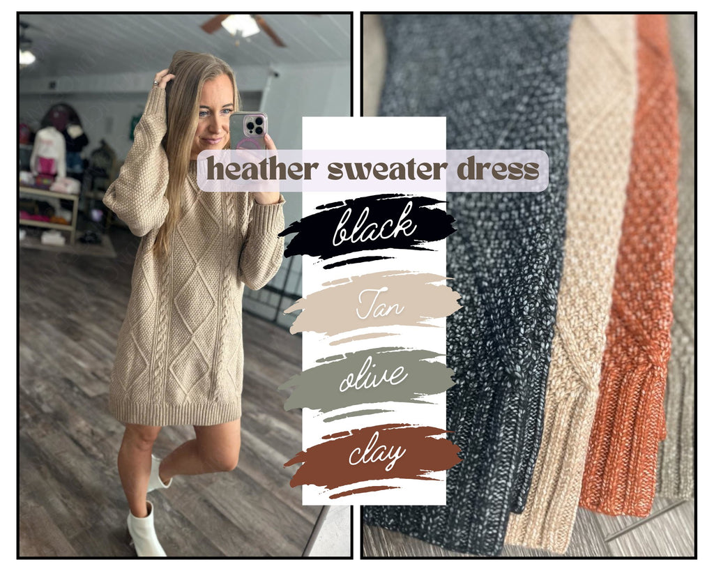 Sophia Cable-Knit Round Neck Sweater Dress