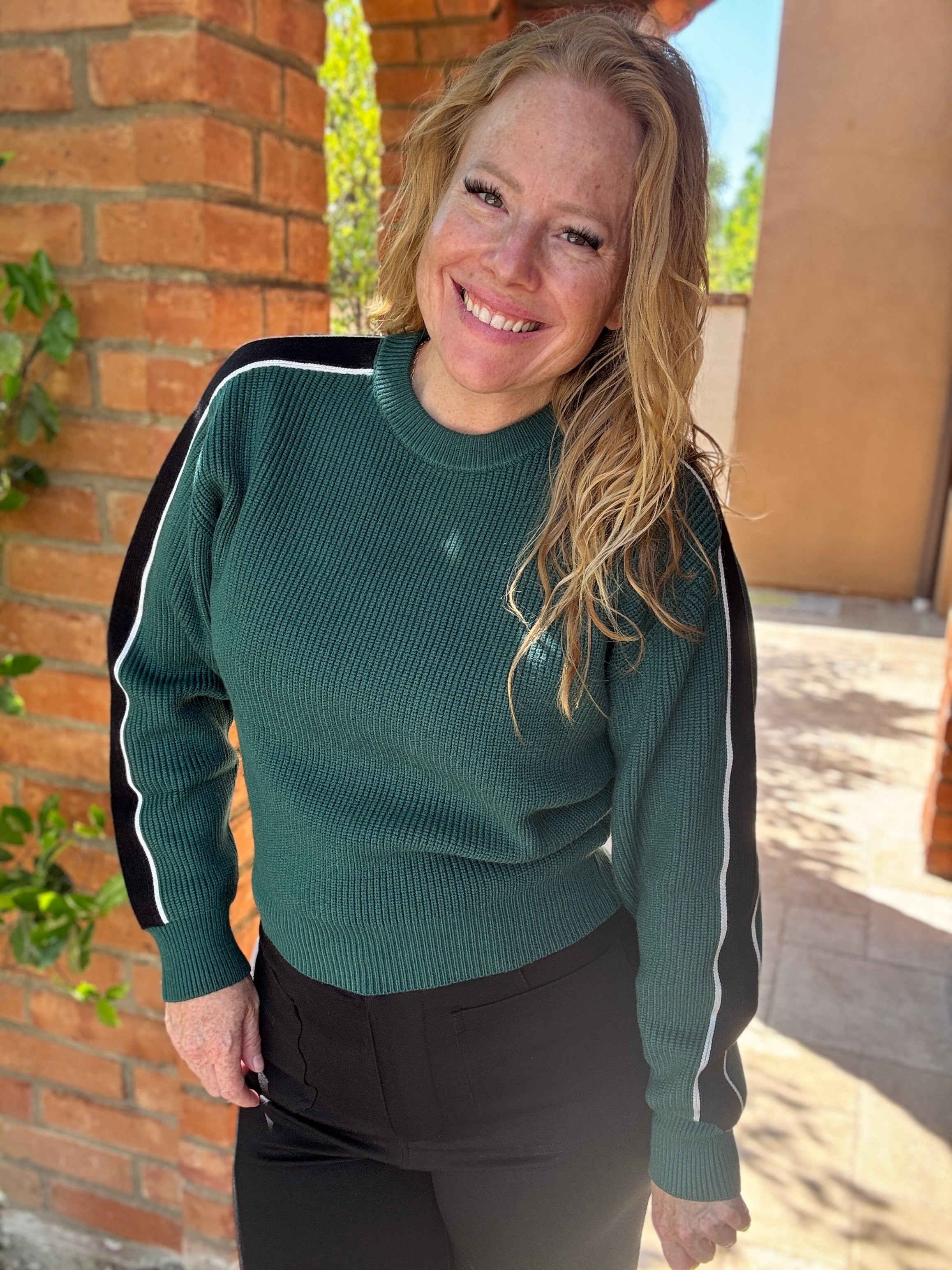 Round Neck Solid Knit Sweater by White Birch