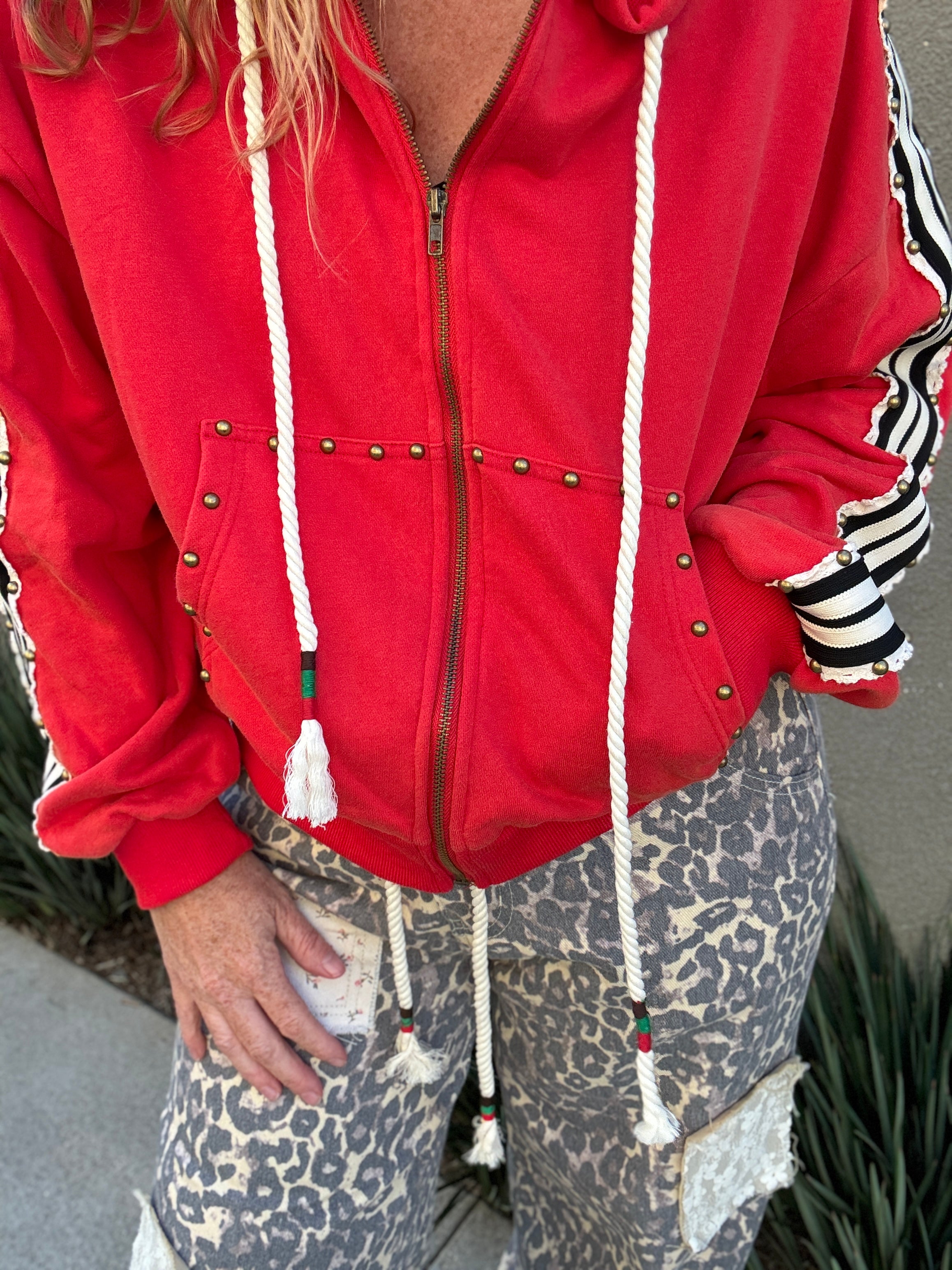 Red Long Sleeve Hoodie by POL