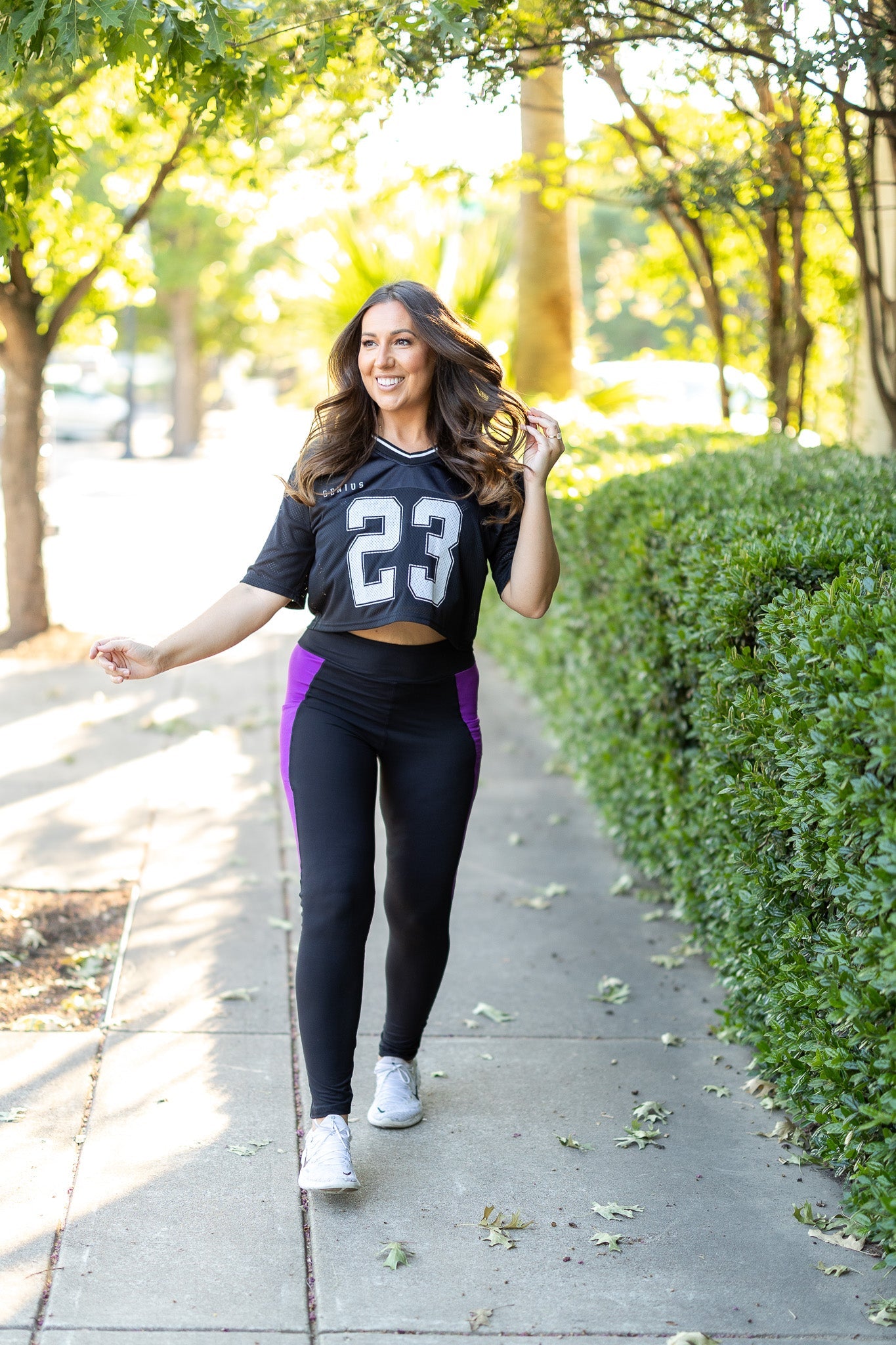 The Presley - Purple Panel Full Length Leggings