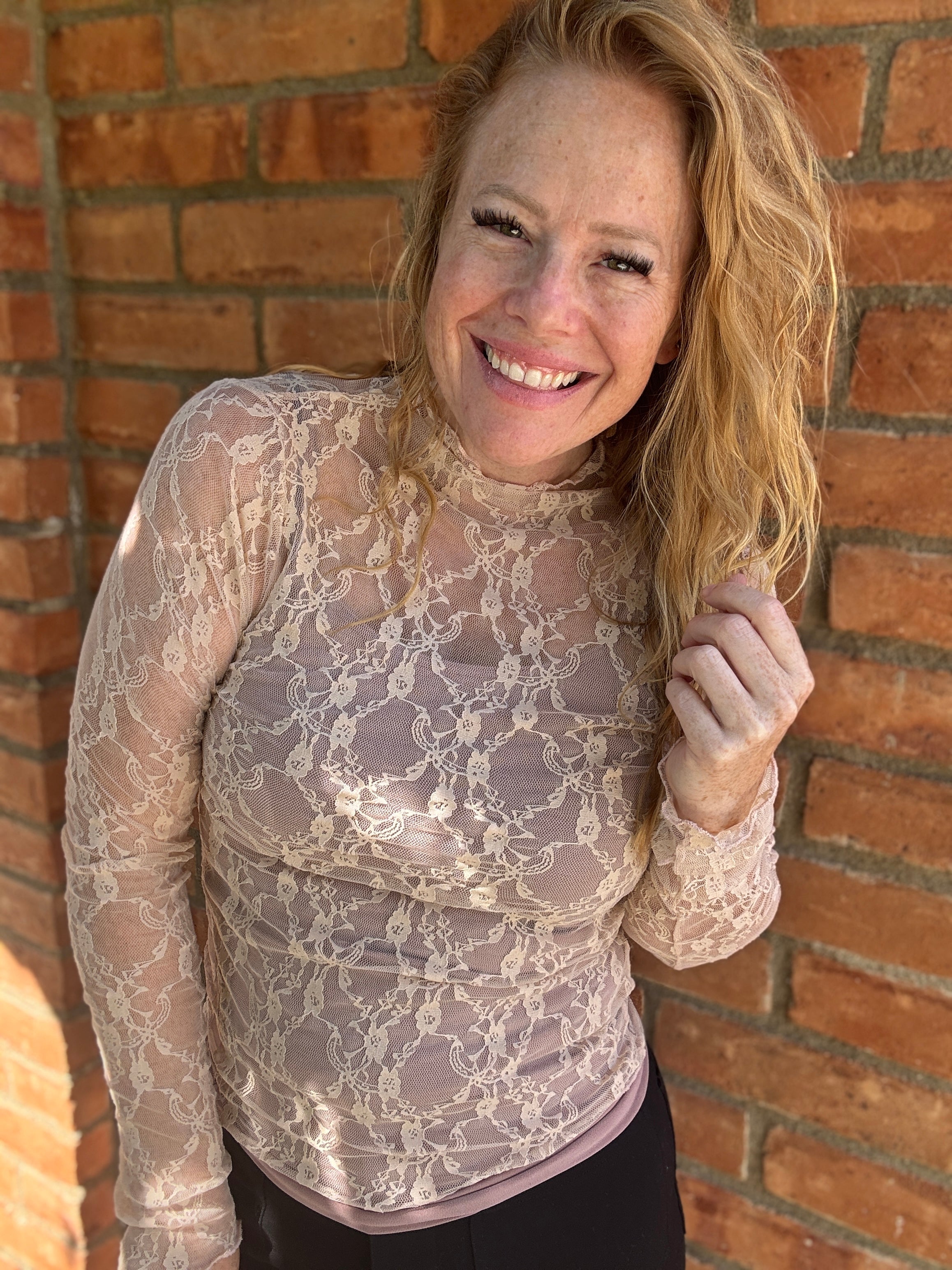 Long SLeeve Floral Lace Top by Sew In Love
