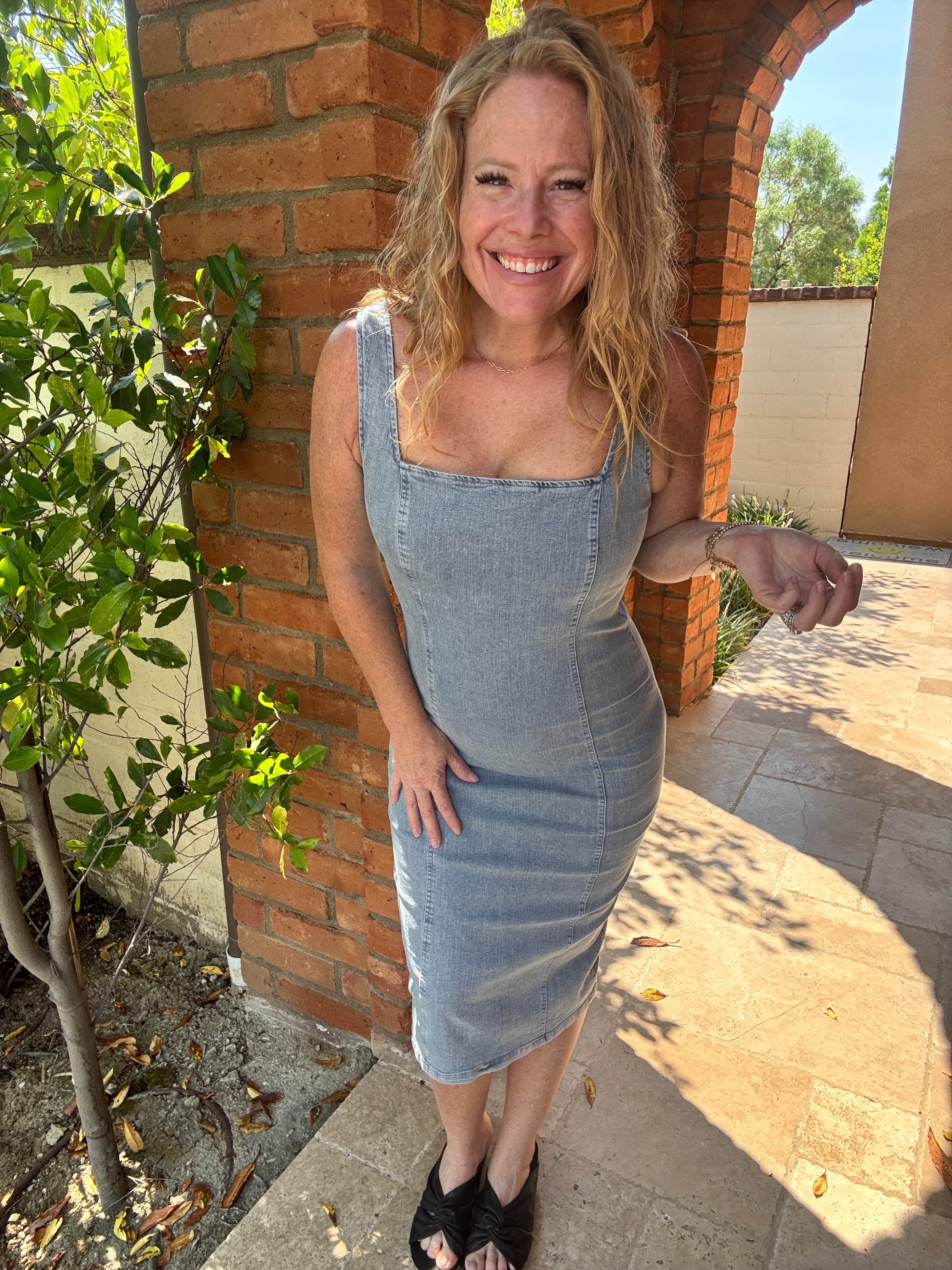 Meet Me Halfway Denim Dress by White Birch