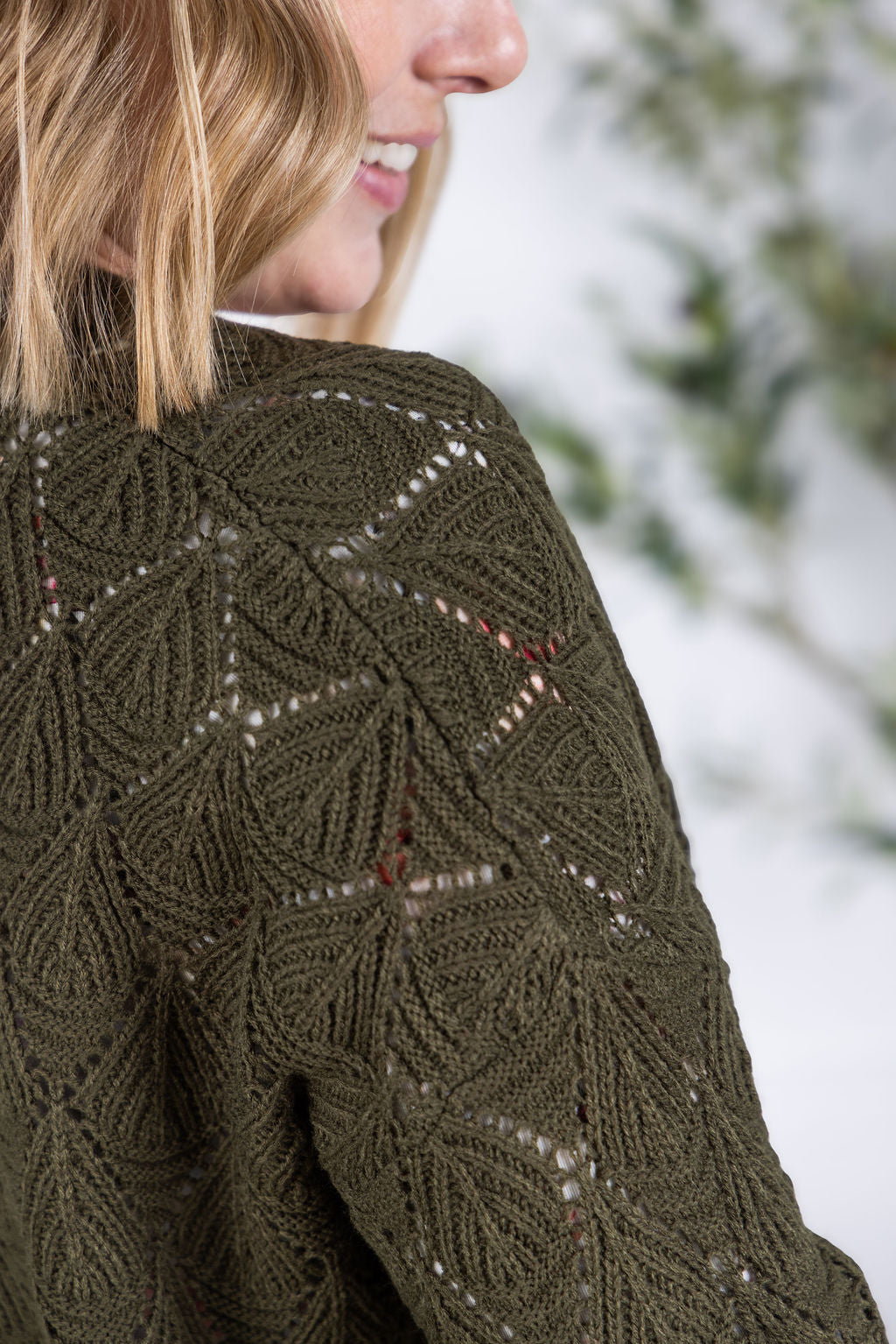 IN STOCK Open Knit Cardigan - Olive