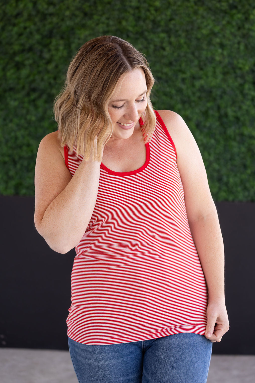 IN STOCK Micro Striped Tank - Red