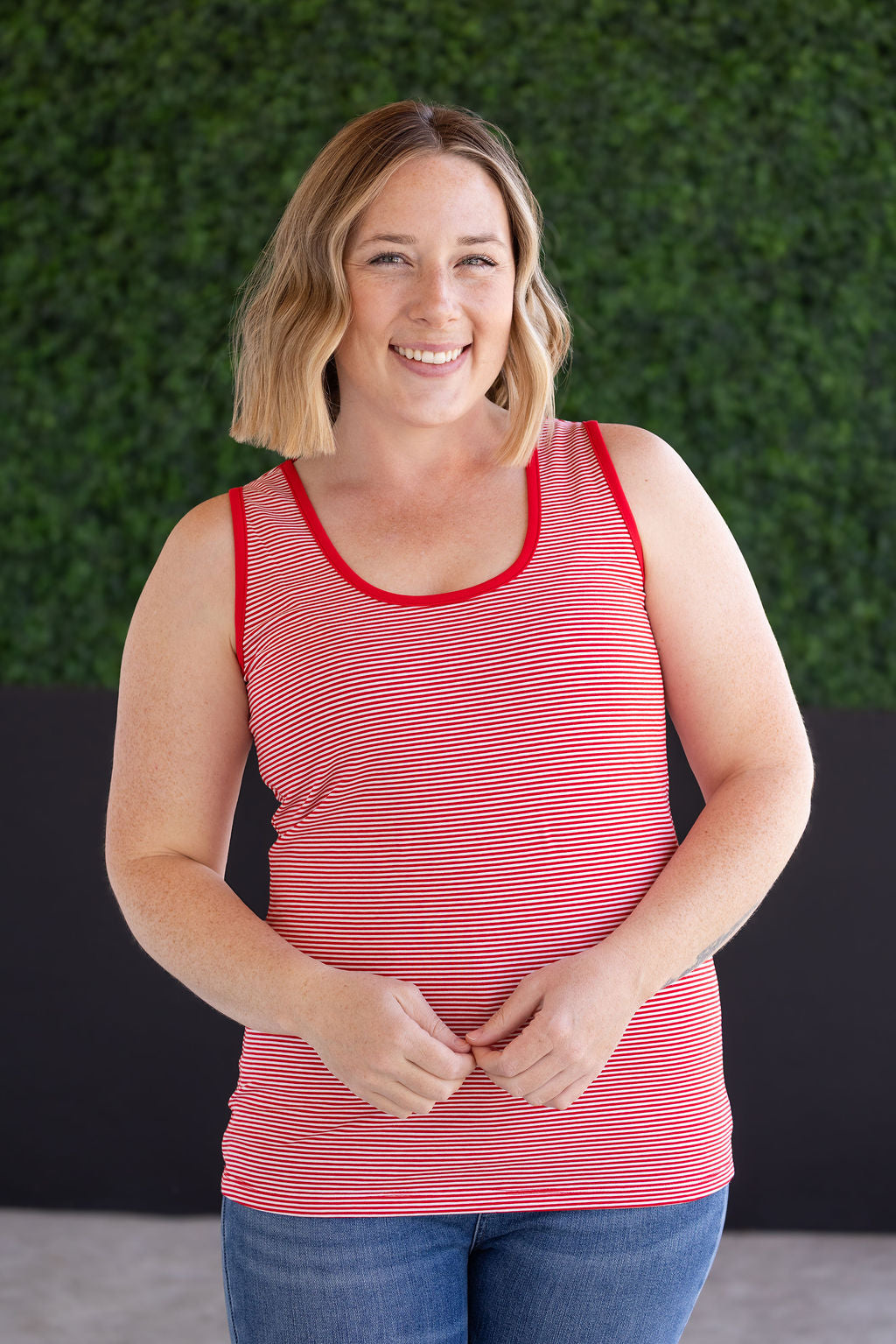 IN STOCK Micro Striped Tank - Red