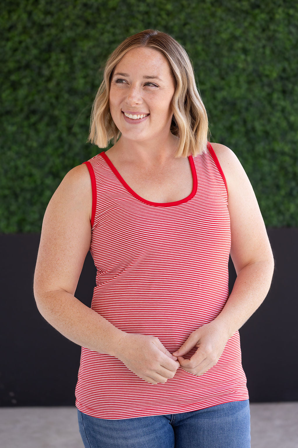 IN STOCK Micro Striped Tank - Red