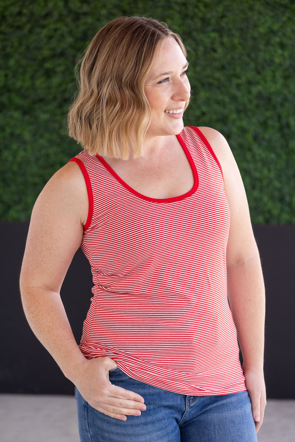 IN STOCK Micro Striped Tank - Red