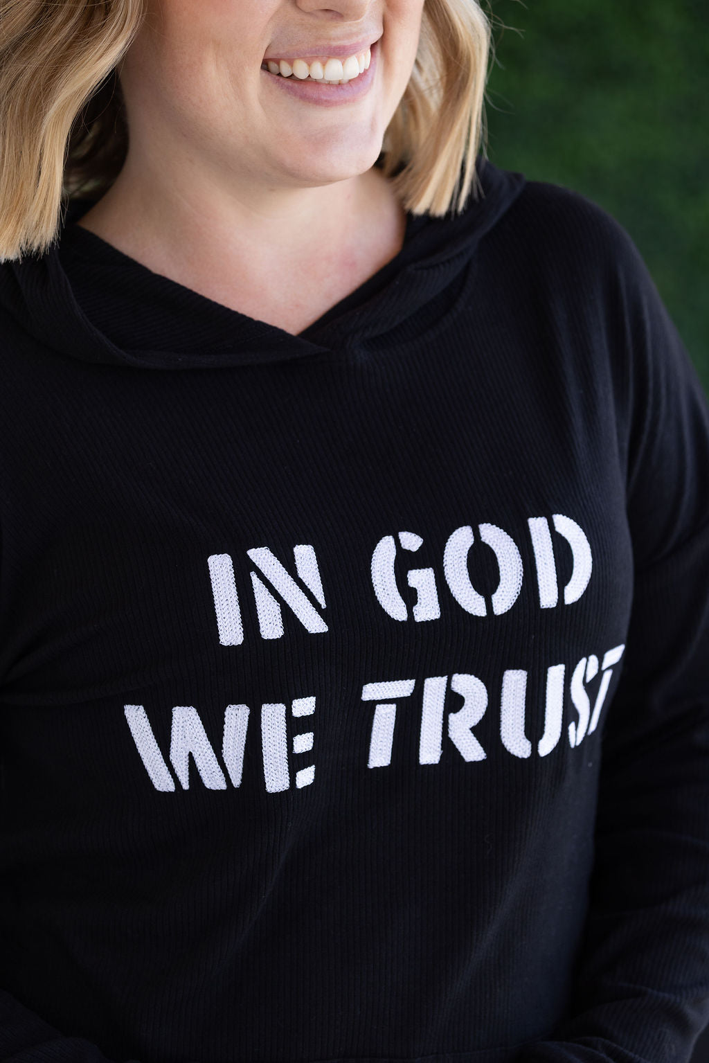 IN STOCK Corrine Embroidered Hoodie - In God We Trust