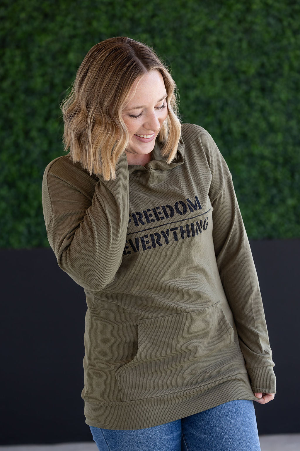 IN STOCK Corrine Embroidered Hoodie - Freedom Over Everything