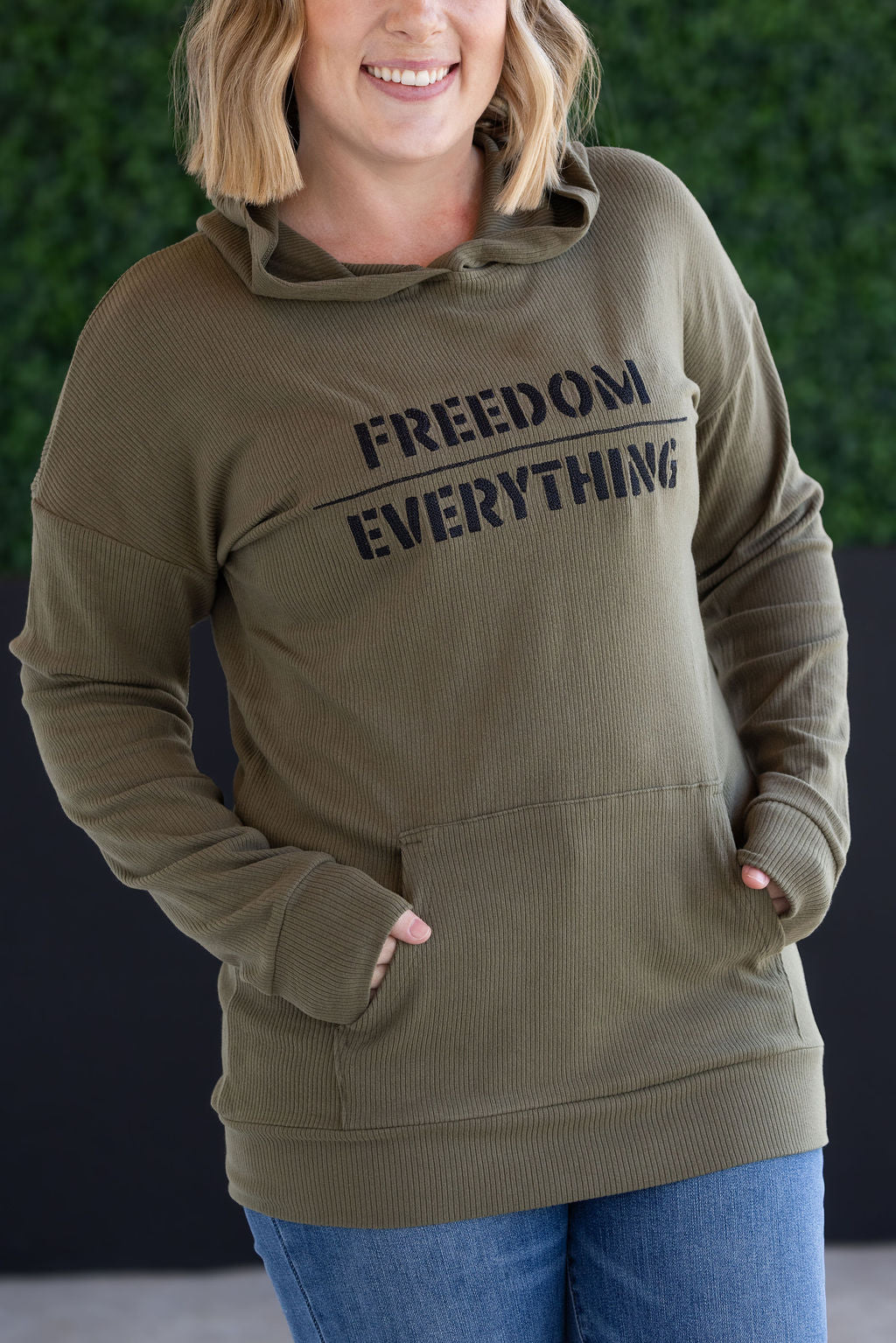 IN STOCK Corrine Embroidered Hoodie - Freedom Over Everything