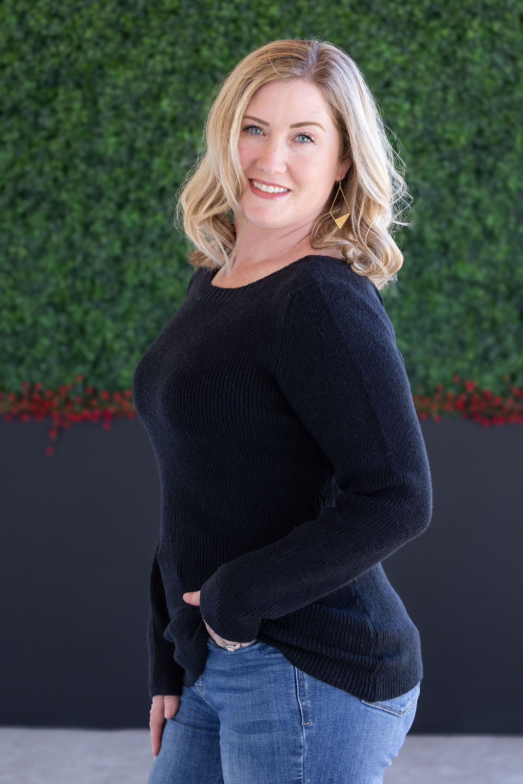 IN STOCK Bridget Back Bow Sweater - Black