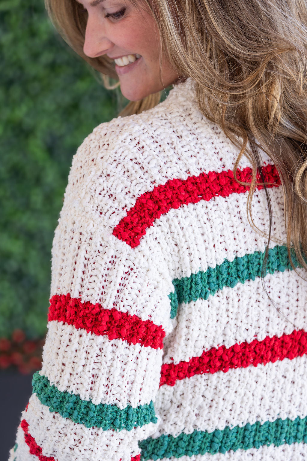 IN STOCK Stripe Cardigan - Christmas Stripe
