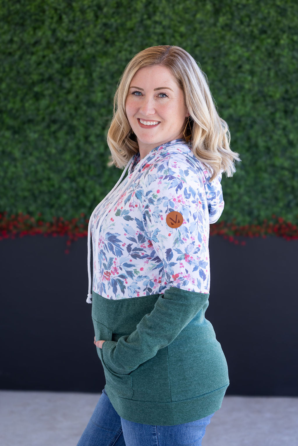 IN STOCK Hailey Pullover Hoodie - Winter Berry and Evergreen FINAL SALE