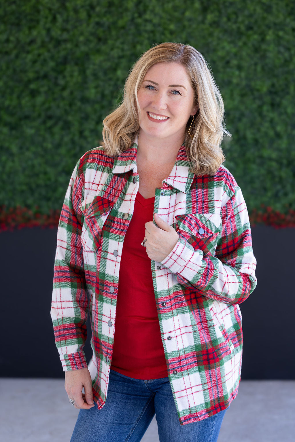 IN STOCK Norah Plaid Shacket - Christmas Plaid
