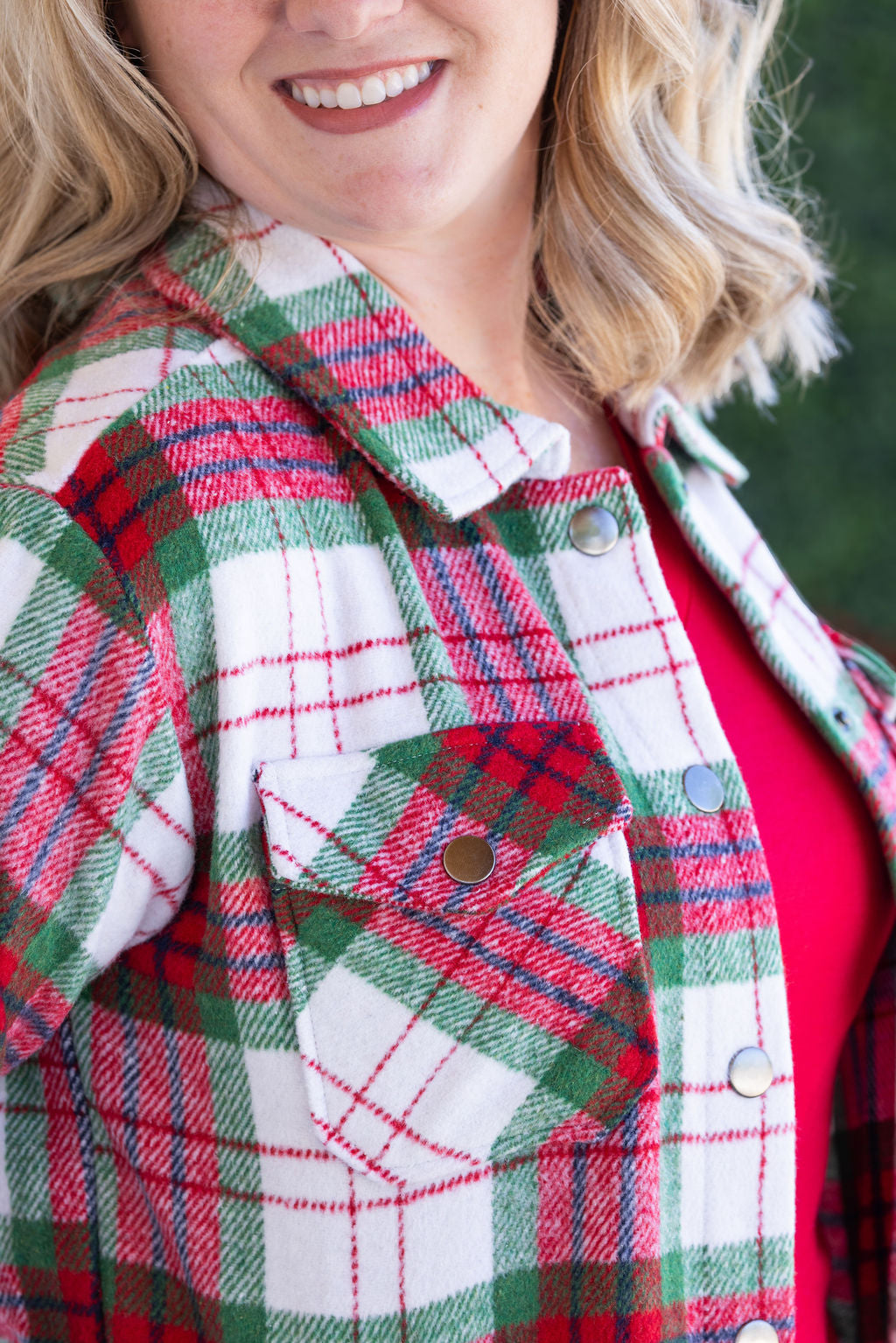 IN STOCK Norah Plaid Shacket - Christmas Plaid